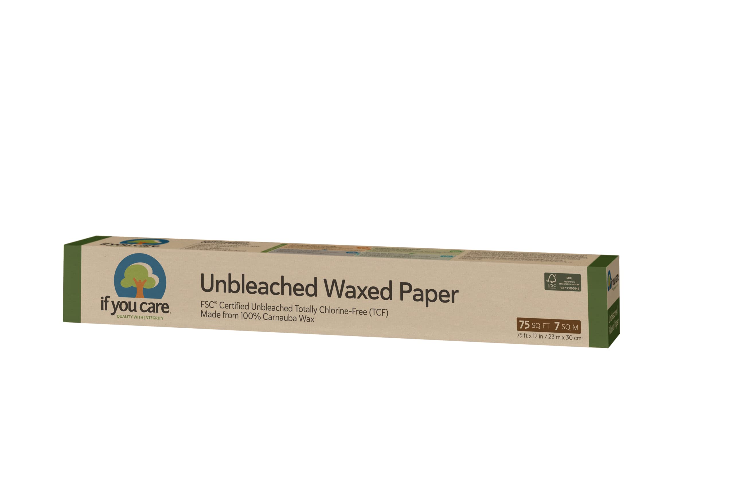 If You Care Wax Paper Rolls – 12 Pack of 75 Sq Ft Rolls - Unbleached,  Chlorine Free, 100% Natural Soybean Coated Waxed Sheets, Liner for Baking,  Cooking, Food Wrapping 75 Sq Ft (Pack of 12)