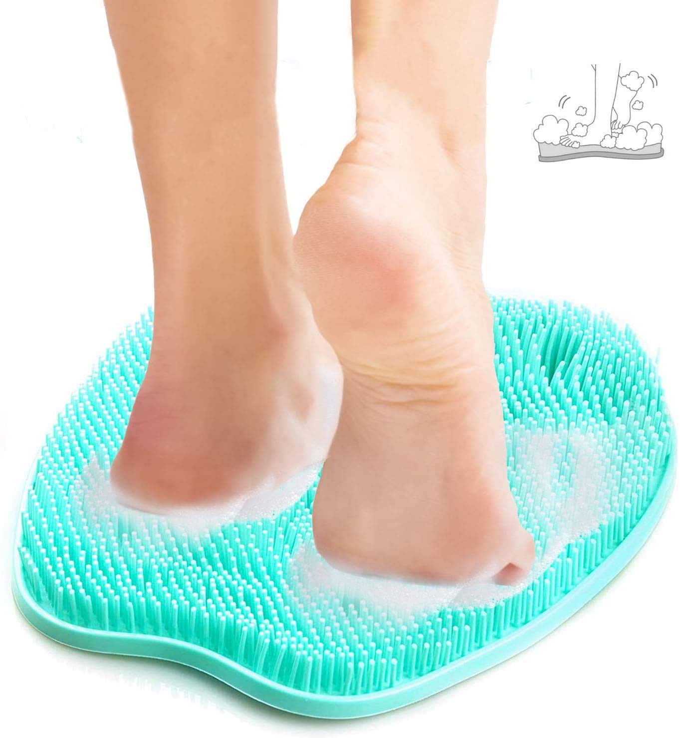 Shower Foot Scrubber Mat with Non-Slip Suction Cups, Foot