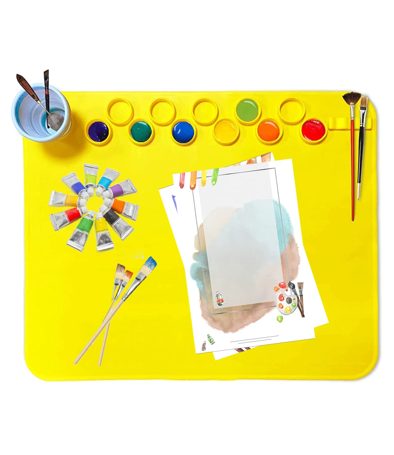  Silicone Painting Mat, Silicone Craft Mat with Cup 20