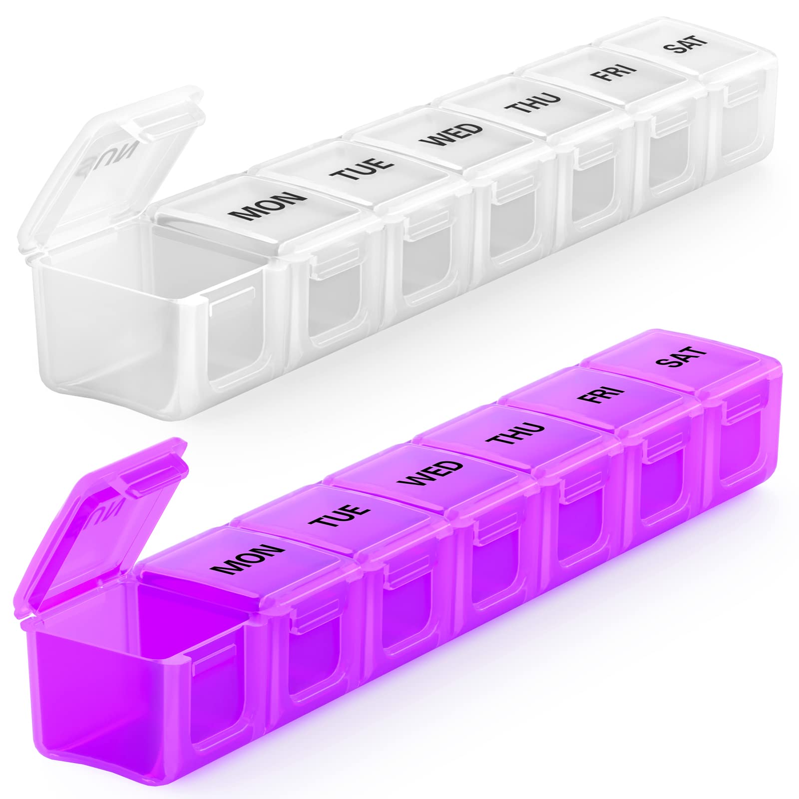 BUG HULL Pill Organizer 2 Times a Day, Extra Large AM PM Pill Box