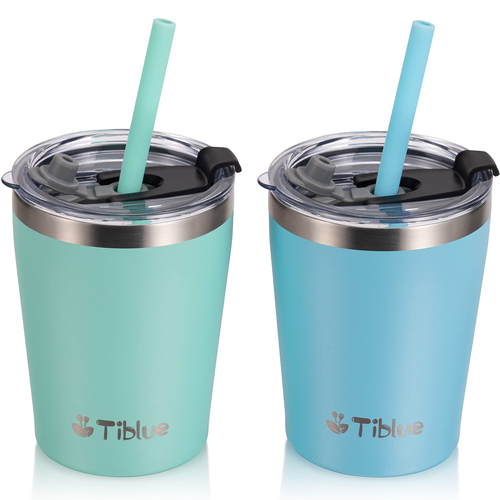 Tiblue Kids & Toddler Cups - Spill Proof Stainless Steel Smoothie Tumblers  with Leak Proof Lids, Sil…See more Tiblue Kids & Toddler Cups - Spill Proof