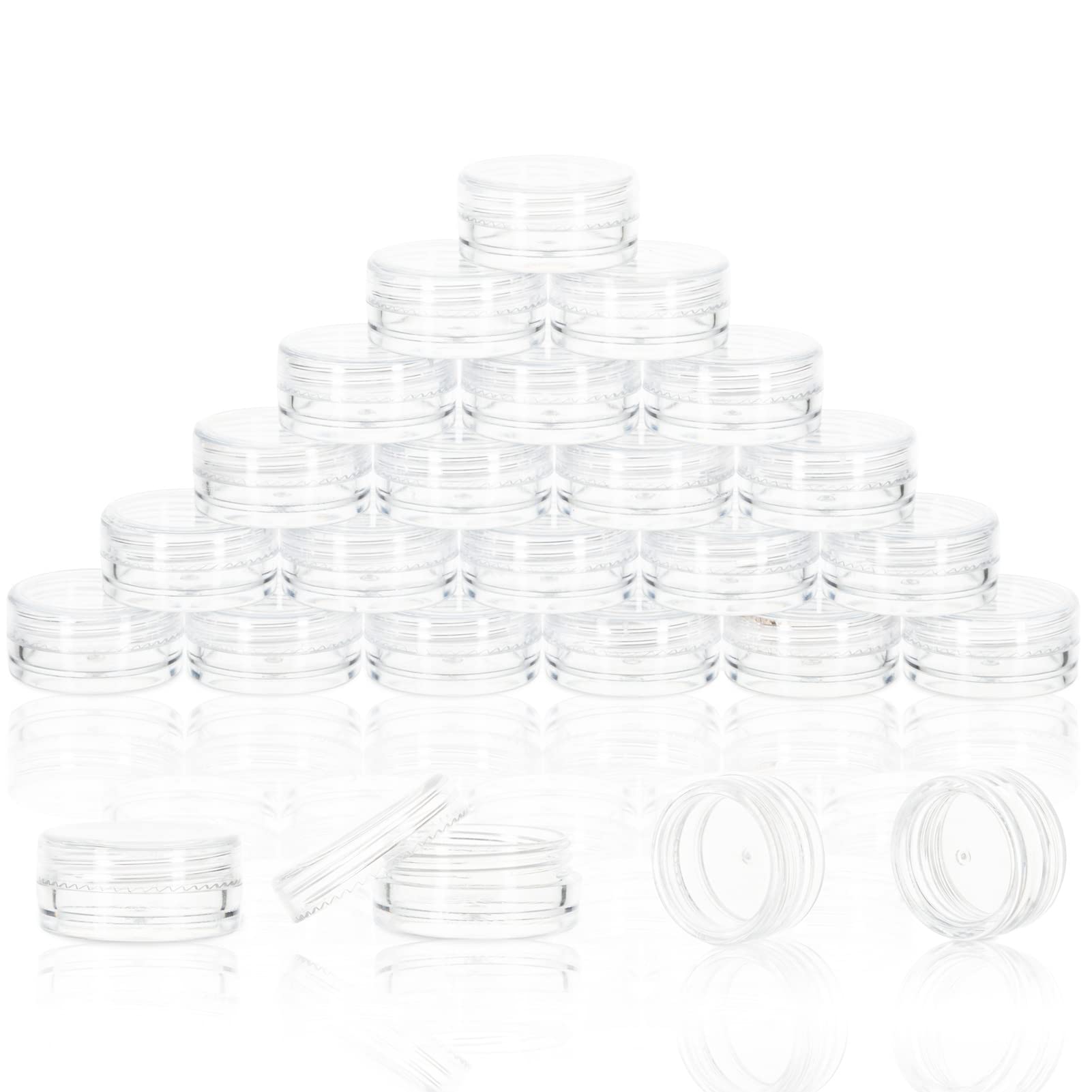 ZEJIA Sample Containers Tiny Sample Jars with Lids 3 Gram Cosmetic  Containers with lids Clear Lip