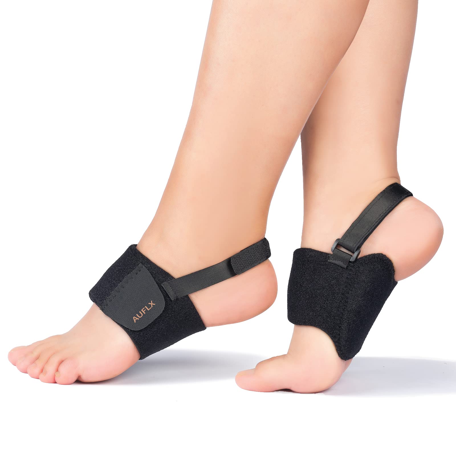 Arch Support Brace for Men Women Plantar Fasciitis Wrap/Band with Orthotic  Pad Relief Pain Plus Non-slip Heel Strap and Adjustable Velcro Compression  Sleeves for Flat Feet High/Fallen/Low Arches