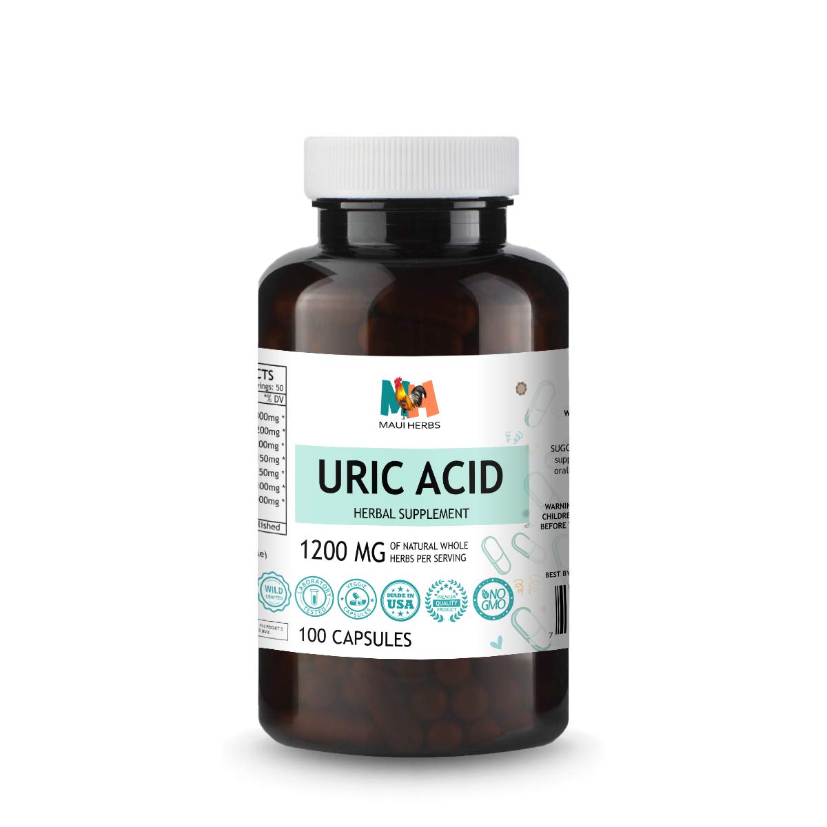 Maui Herbs Uric Acid Support Capsules Liver Cleanse Supplement with
