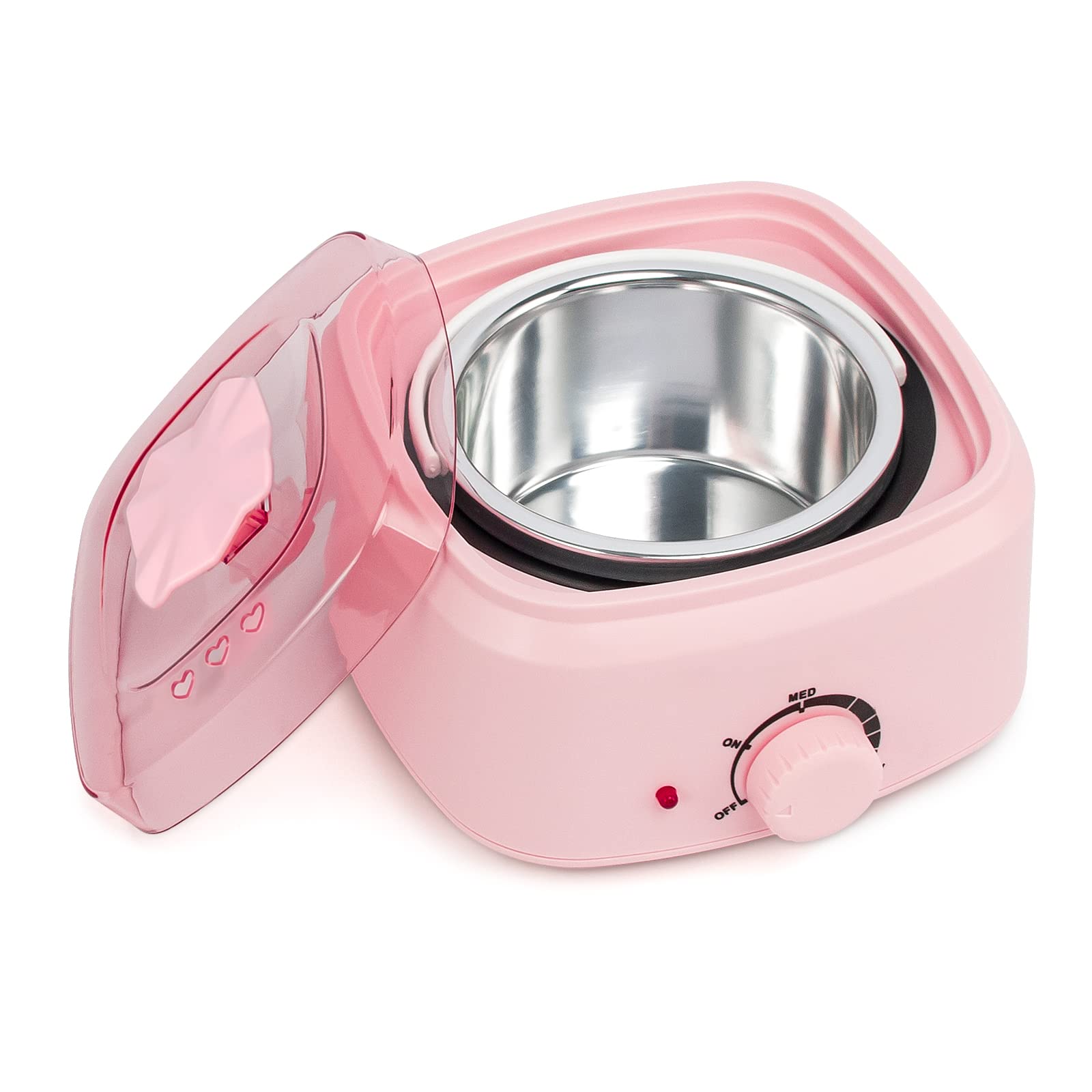 Wax Warmer for Hair Removal Melting Wax Pot Waxing Kit Wax Machine Portable  Professional Hot Wax Warmer for Women Home Use(500ML-Pink)