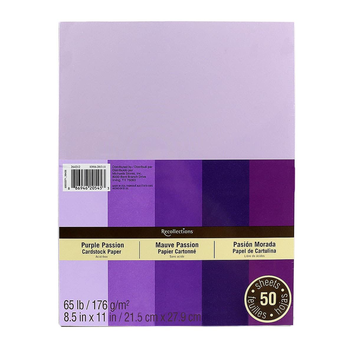 Recollections Shades of Purple Passion Cardstock Paper, 8.5 inch x 11 inch (Purple)