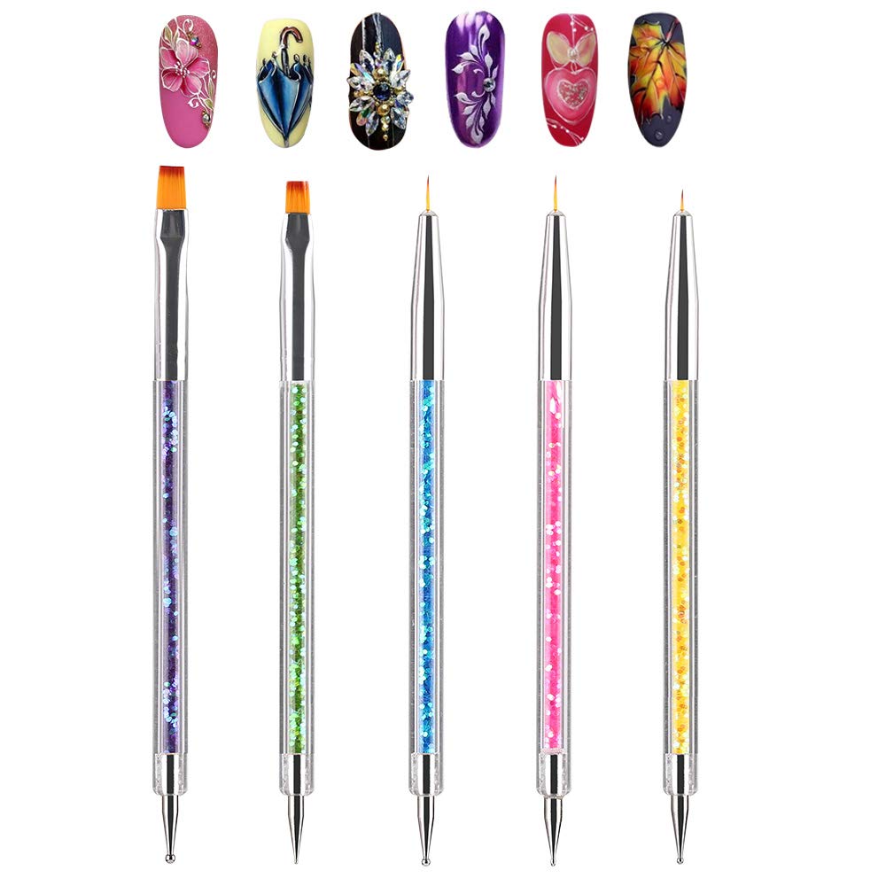 Archua Nail Dotting Pen Tool Set Nail Polish Paint Manicure Dot Nail Art  Tool Set Dual-Ended Nail Art Point Drill