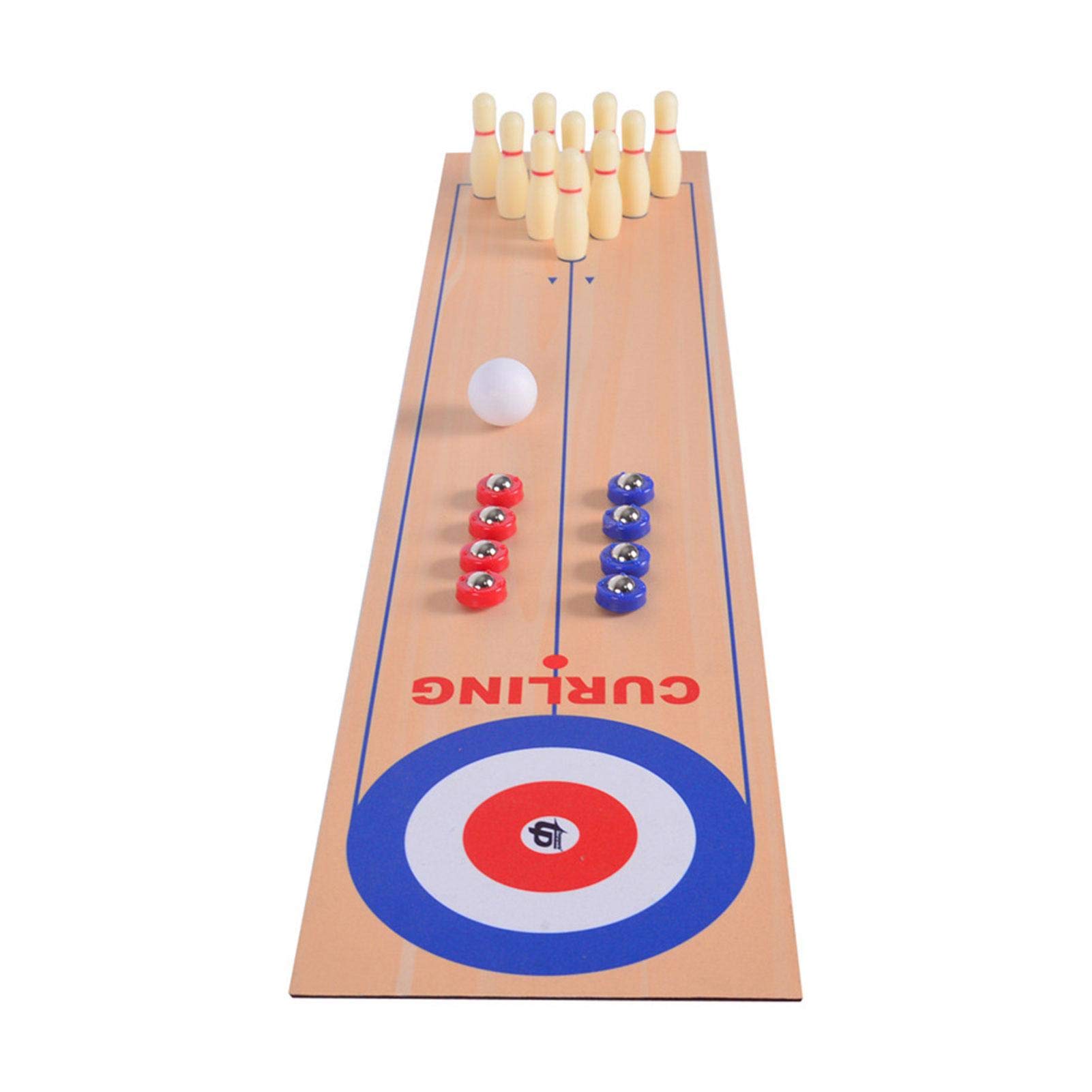 N/Q 3 in 1Table Top Shuffleboard, Curling Game and Bowling Set