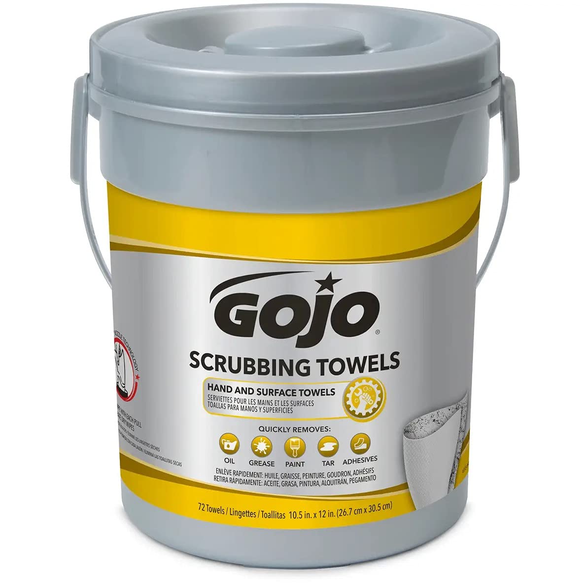 Gojo Dual Textured Scrubbing Wipes Canister 72 Wipes