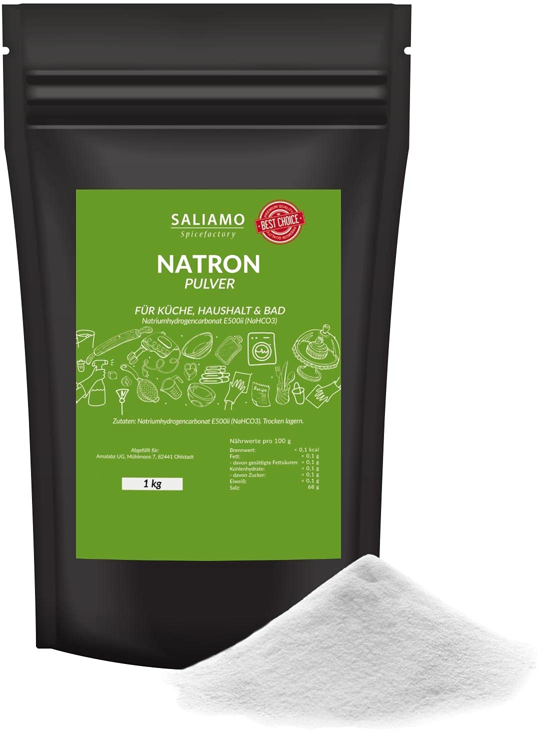 Saliamo 900g Natron Powder Food Quality Sodium Hydrogen Carbonate 