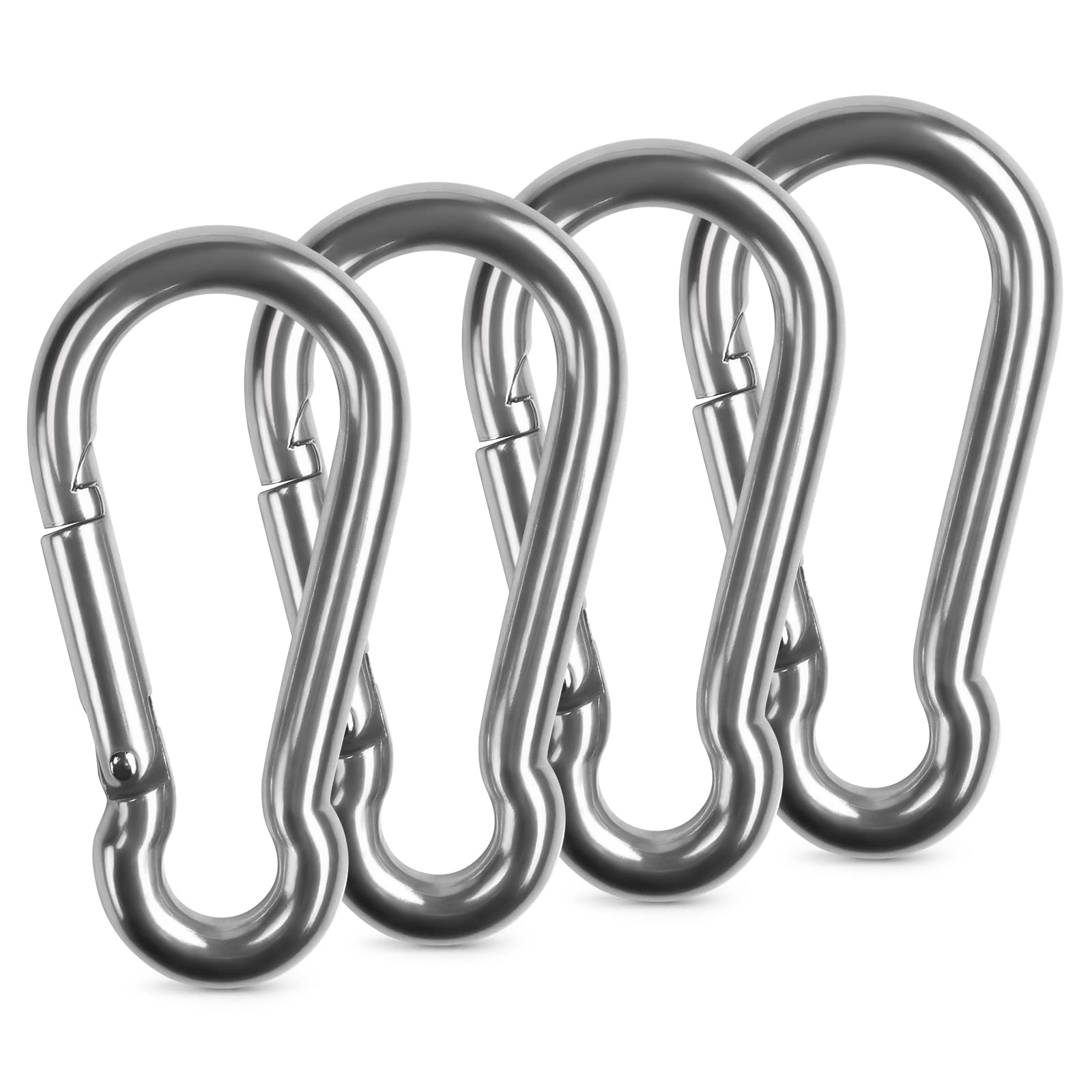 4 PCS M4 x 1.57 Inch Spring Snap Hook Carabiner, 304 Stainless Steel Snap  Hook Heavy