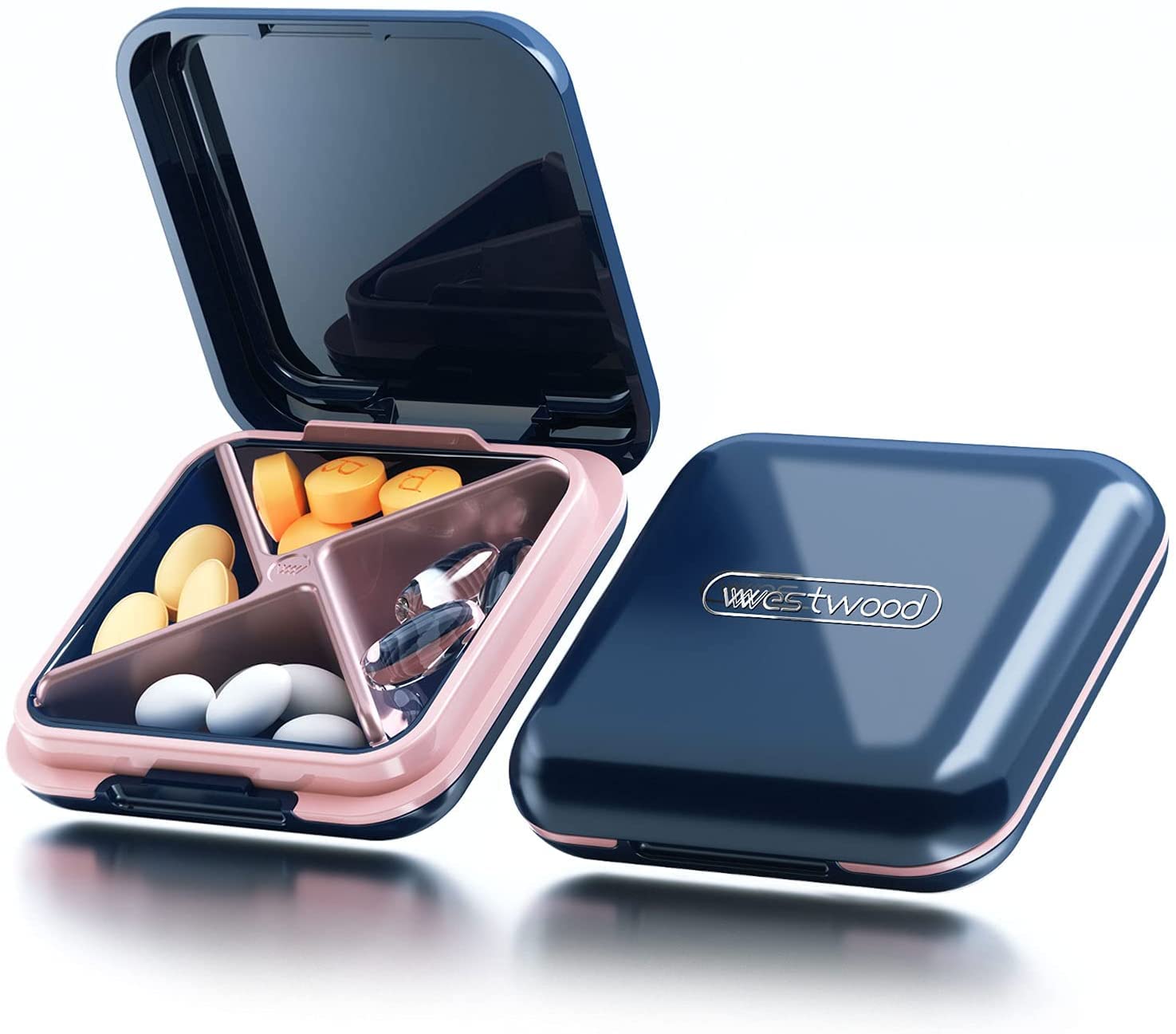 Small Pill Box, Travel Pill Case, Dtouayz Portable Medicine
