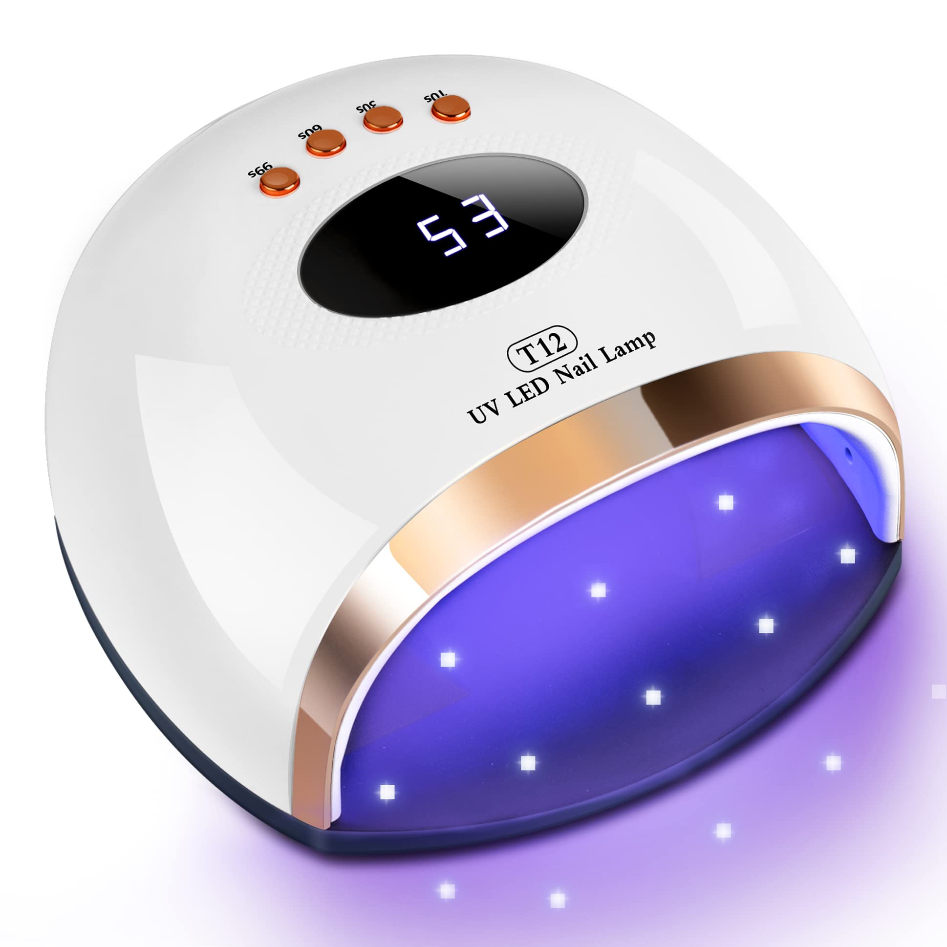 UV LED Nail Lamp 158W Fast Gel Nail Light for Gel Polish Professional  Curing with 45 Lamp Beads LED Gel UV Nail Dryer with 4 Timer Setting Auto  Sensor for Fingernail and