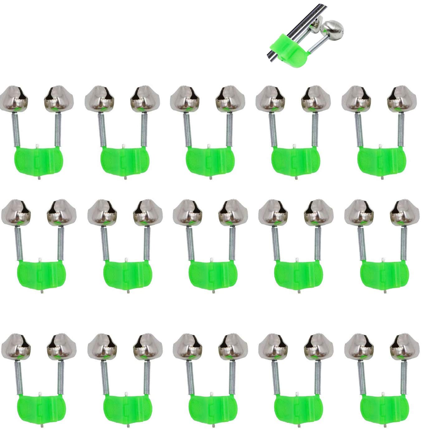 Dogxiong 20 Pcs Fishing Rod Alarm Bells, Fish Bite Alert Ring