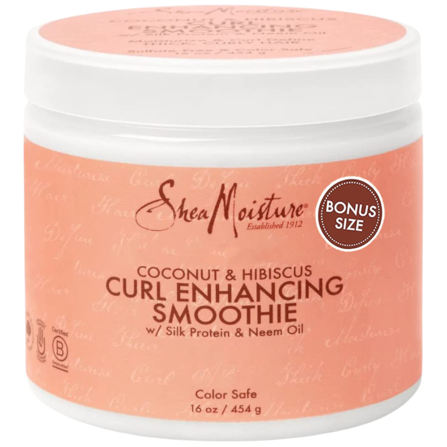 Shea Moisture Curly Hair Products, Coconut & Hibiscus Curl Enhancing  Smoothie with Shea Butter, Sulfate Free, Paraben Free Hair Cream for  Anti-Frizz, Moisture & Shine, Family Size, 16 Fl Oz 16 Ounce (