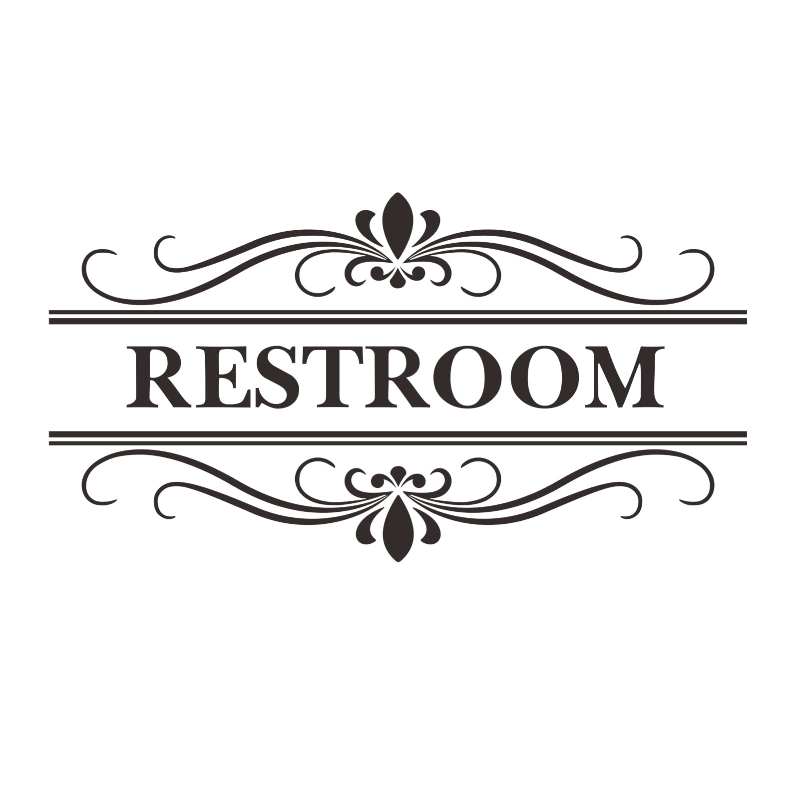 Restroom Sign Wall Decal Vinyl Stickers, Removable Cute Art Design DIY Sticker  Mural for Restroom Bathroom Washroom WC Toilet Office Home Window Door  Decoration Black