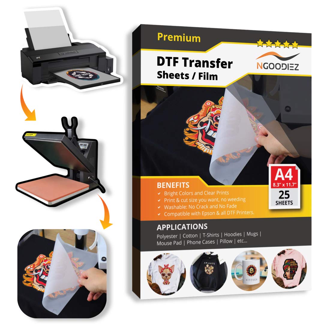 A4 (8.3×11.7) DTF Transfer Film - 30 Sheets with Double-Sided
