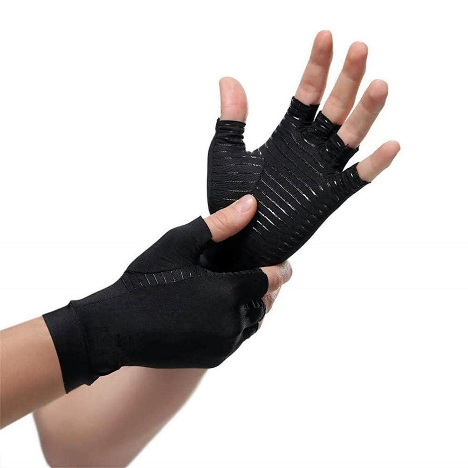 thumbnail image 2 of David Copper Compression Arthritis Gloves - Best Copper Infused Fingerless Gloves For Carpal Tunnel & Hand Pain Relief - Support For Men & Women (Large | Buy Now With Express International Delivery 2 of 13