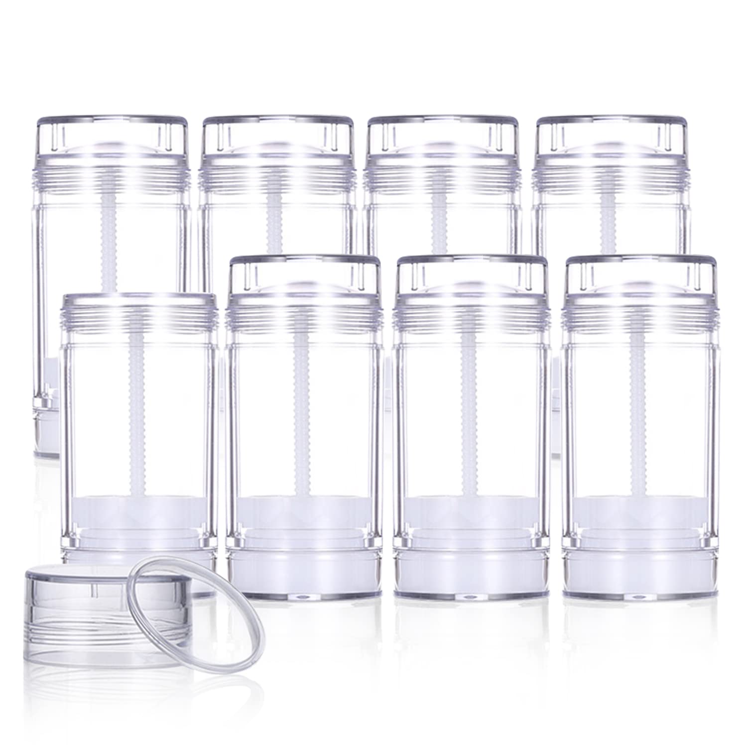 10 Pack 30ml Empty Deodorant Containers - Round Clear Plastic Twist-up Tubes For DIY Lip Balm & Solid Perfume