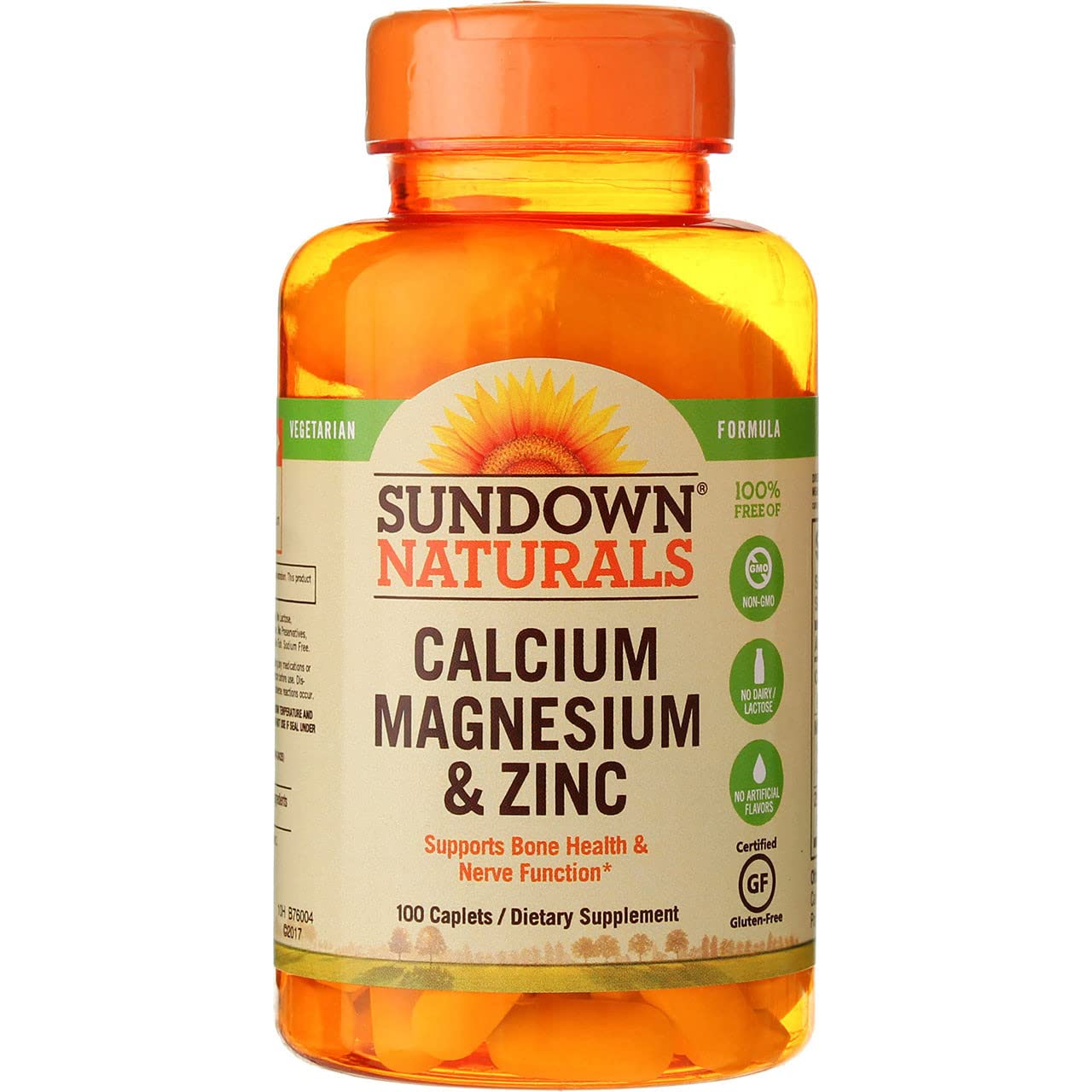 Sundown Naturals Calcium Magnesium and Zinc Caplets 100 ct Pack of 6