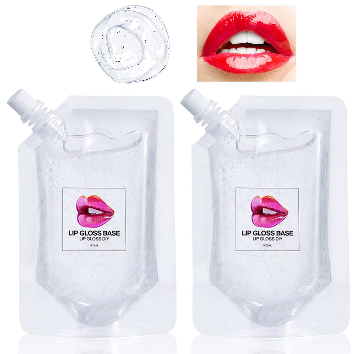 2 Pack Clear Lip Gloss Base, Moisturize Lipgloss Base Gel Oil Material Lip  Makeup Primers, Non Stick Lipstick Primer for DIY Handmade Lip Balms Lip  Gloss -50ml 1.69 Fl Oz (Pack of 2)