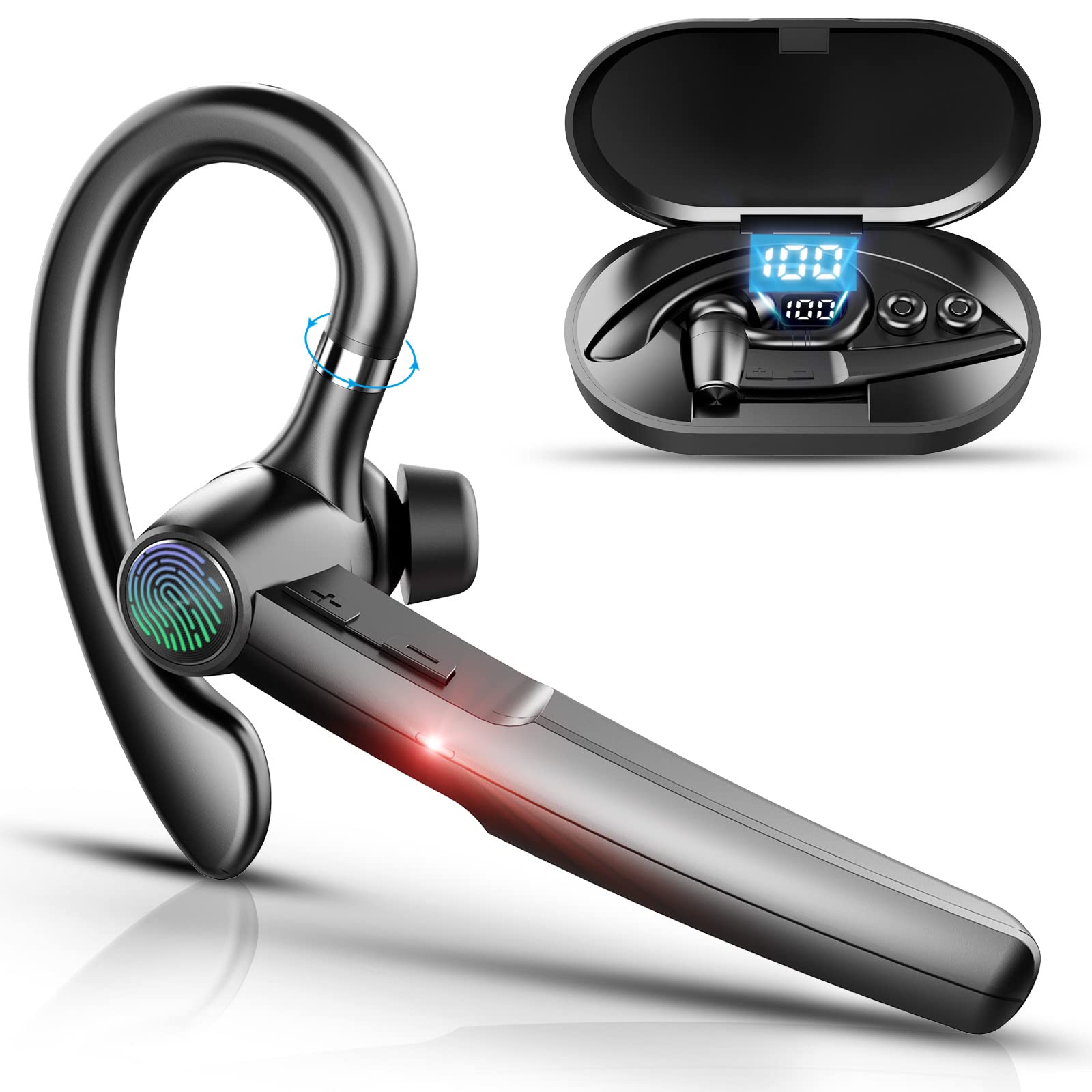 Bluetooth Headset with Microphone,48Hrs V5.3 Handsfree Wireless