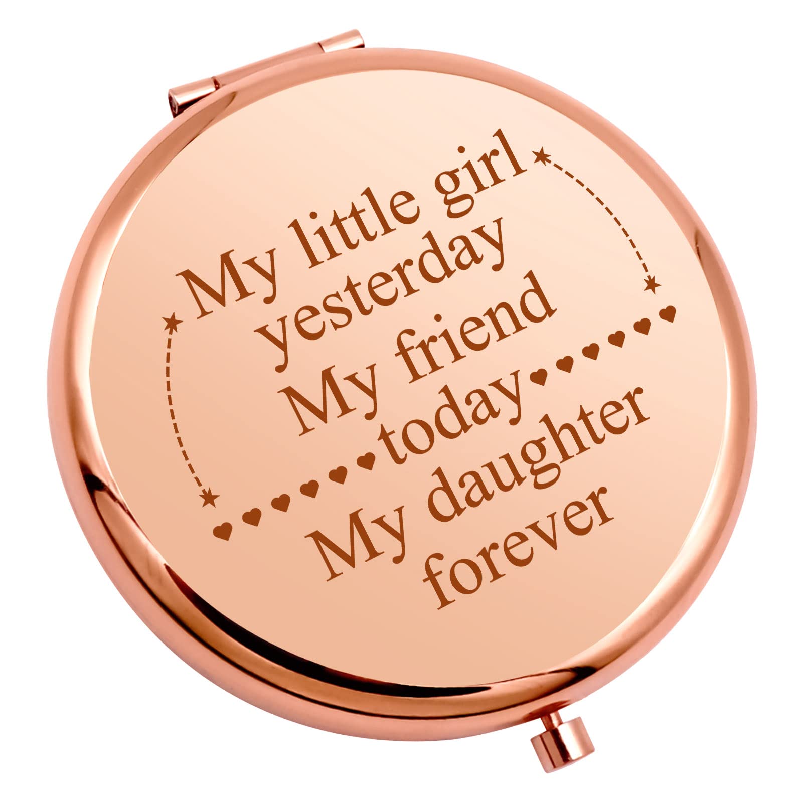 Daughter Gift from Mom Dad Rose Gold Compact Makeup Mirror