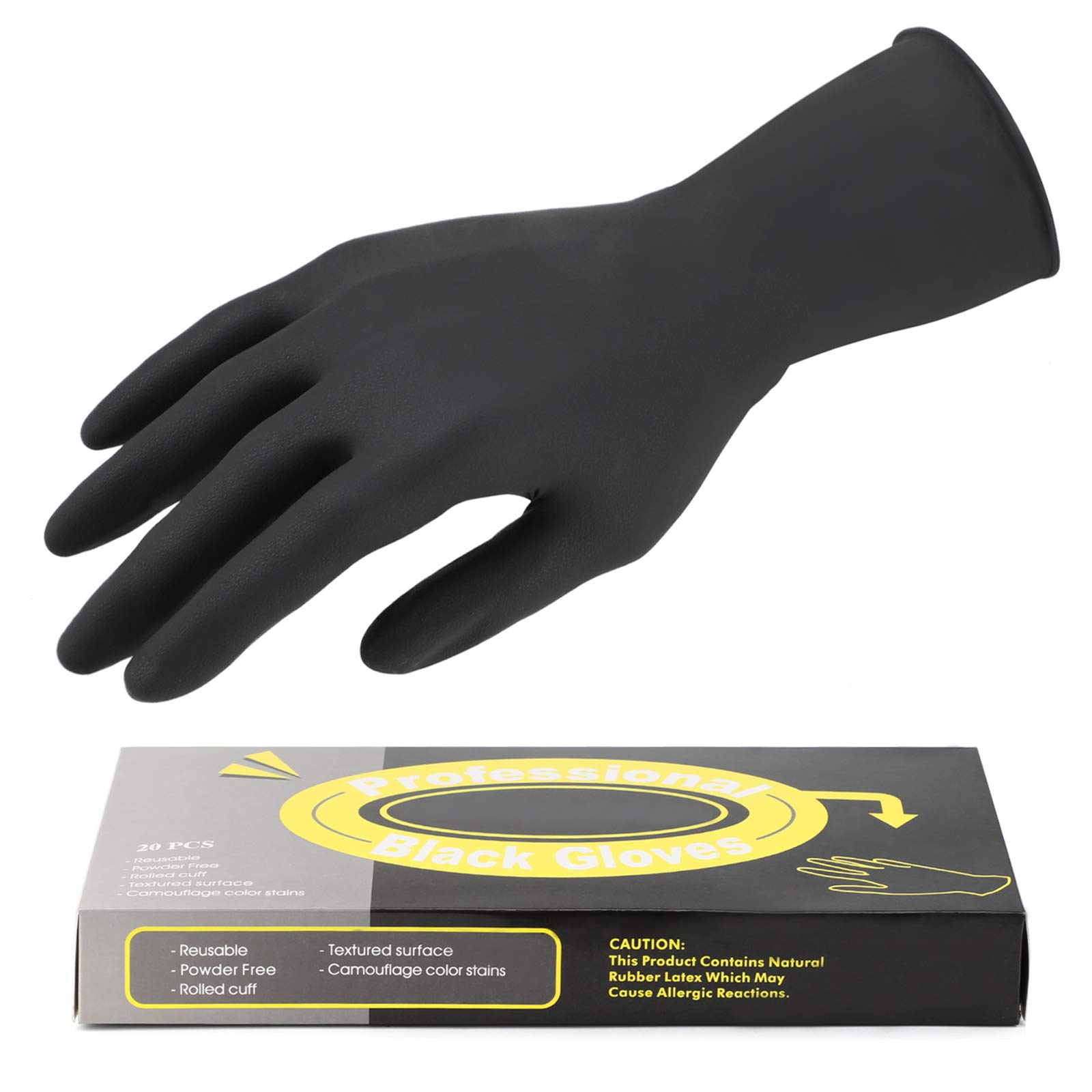 Dye Gloves for Hair, Segbeauty 20 Counts Black Reusable Hair Color Gloves Professional Washable Rubber Gloves Hair Coloring Accessories for Home Cleaning Hair Dye Salon Highlighting - Large Large (Pack of 20) Dye Gloves for Hair, Segbeauty 20 Counts Black Reusable Hair Color Gloves Professional Washable Rubber Gloves Hair Coloring Accessories for Home Cleaning Hair Dye Salon Highlighting - Large Large (Pack of 20)