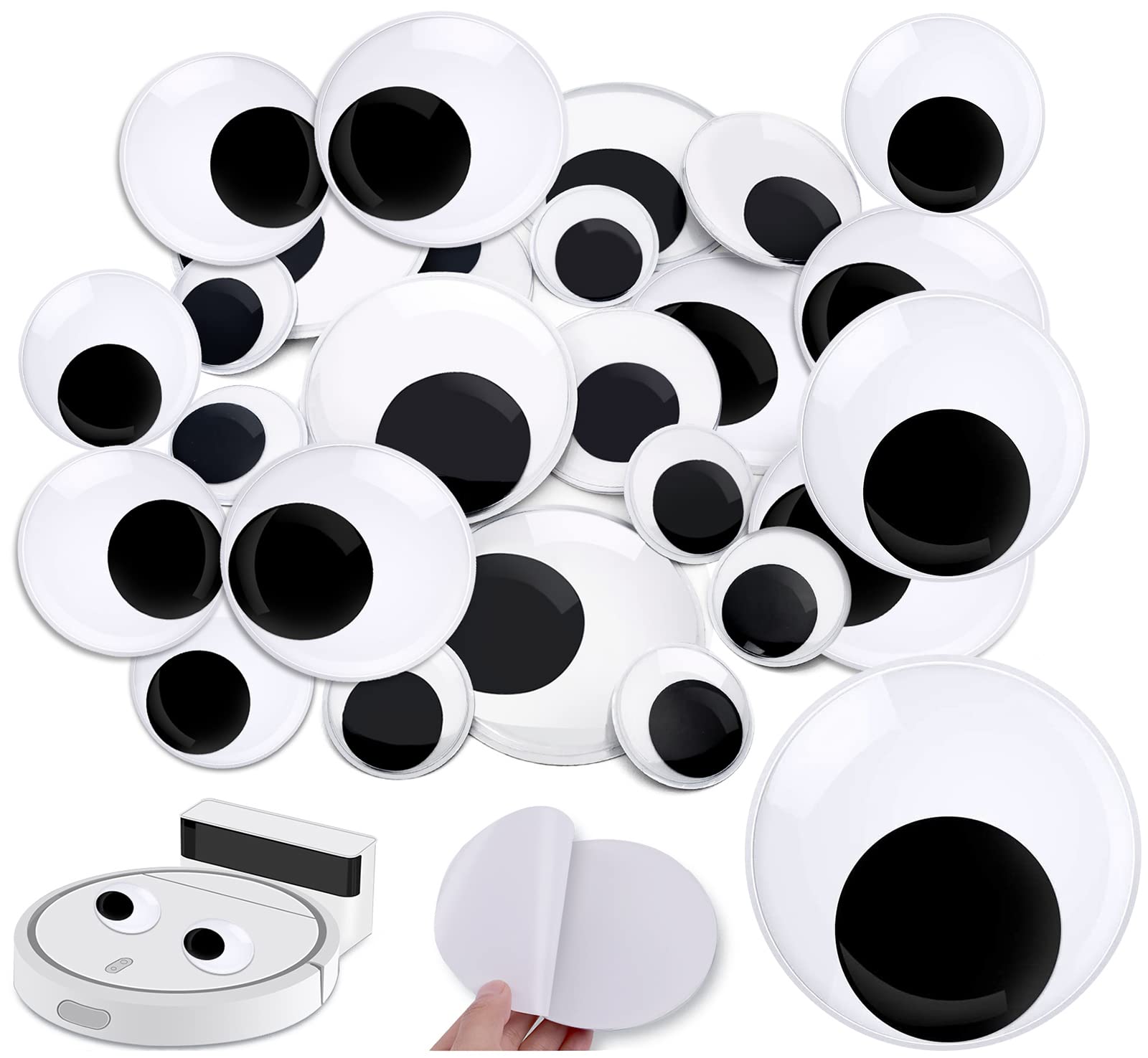 16PCS Giant Googly Eyes, YGAOHF 4 Inch 3 Inch 2 Inch Sticky Big Googly Eyes  Self Adhesive, Large Googly Eyes Wiggle Eyes for DIY Crafts