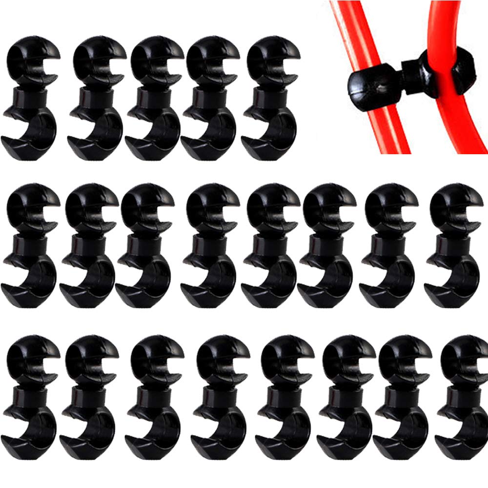 20 Pcs Bike Cable Clasps Bicycles Rotating S-Hook Clips Bike Cable Management Fixing Clips For Mountain Road Bike Bike Cable Clasps Bike Brake