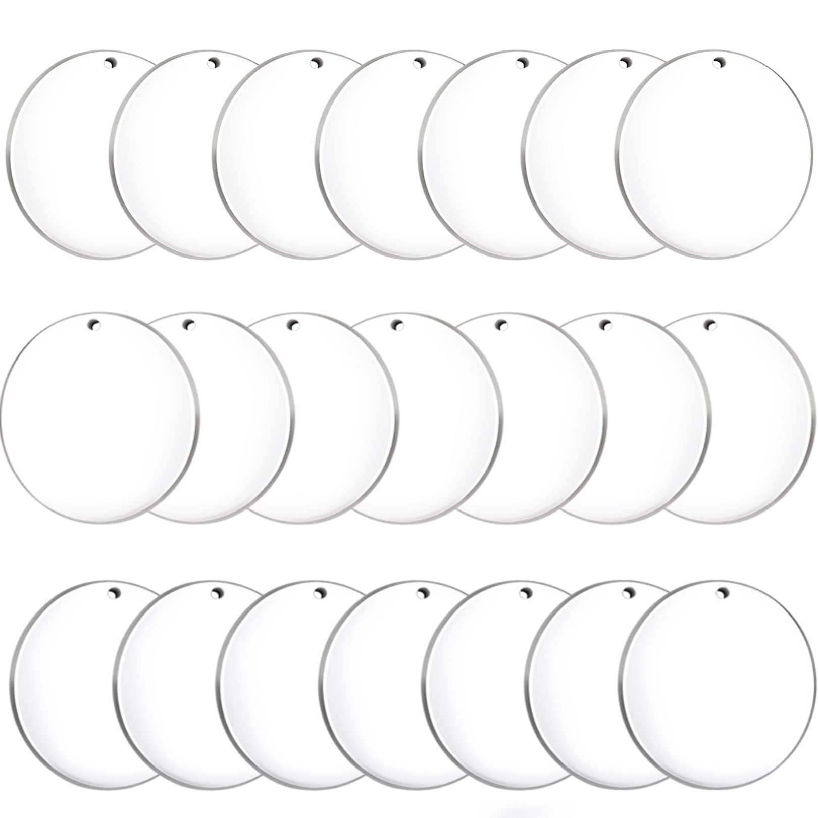 Senbota 100 Pcs Acrylic Keychain Blanks 2Inch Circle Acrylic Blanks with  Hole Clear Acrylic Discs Circles
