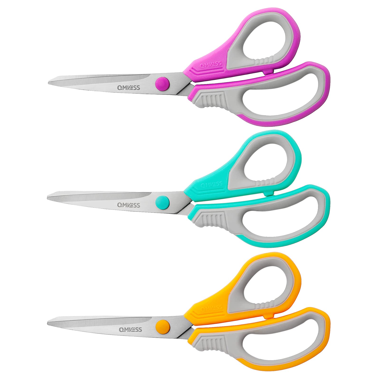 QMVESS 8.5 Scissors All Purpose 3 Pack, Ultra Sharp Multipurpose