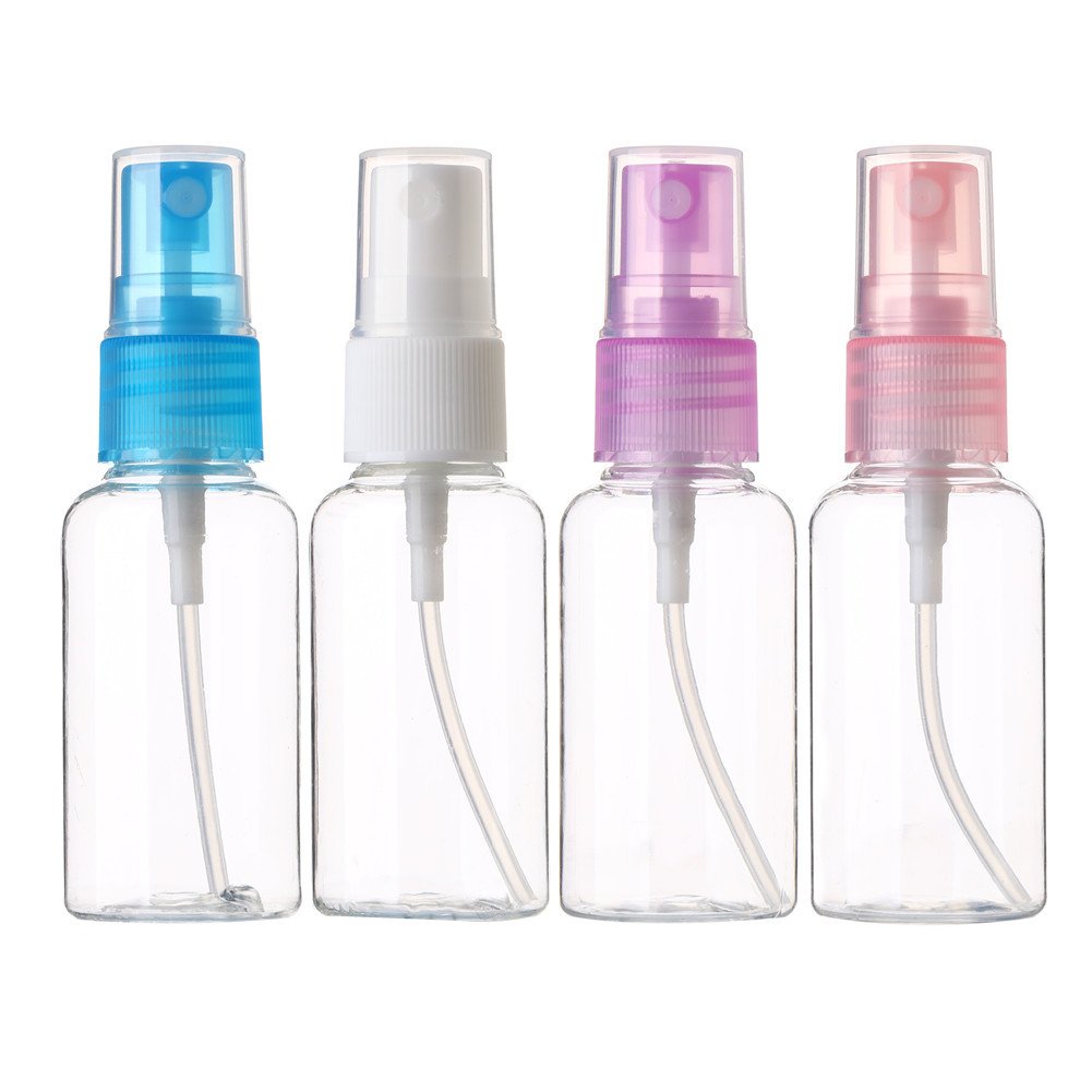 SINIDE Spray Bottles 30ml/1oz, 4 Pack Clear Empty Fine Mist Plastic Mini  Travel Bottle Set, Portable Refillable Makeup Sprayer Containers for  Perfume, Liquids, Aromatherapy, Small Size