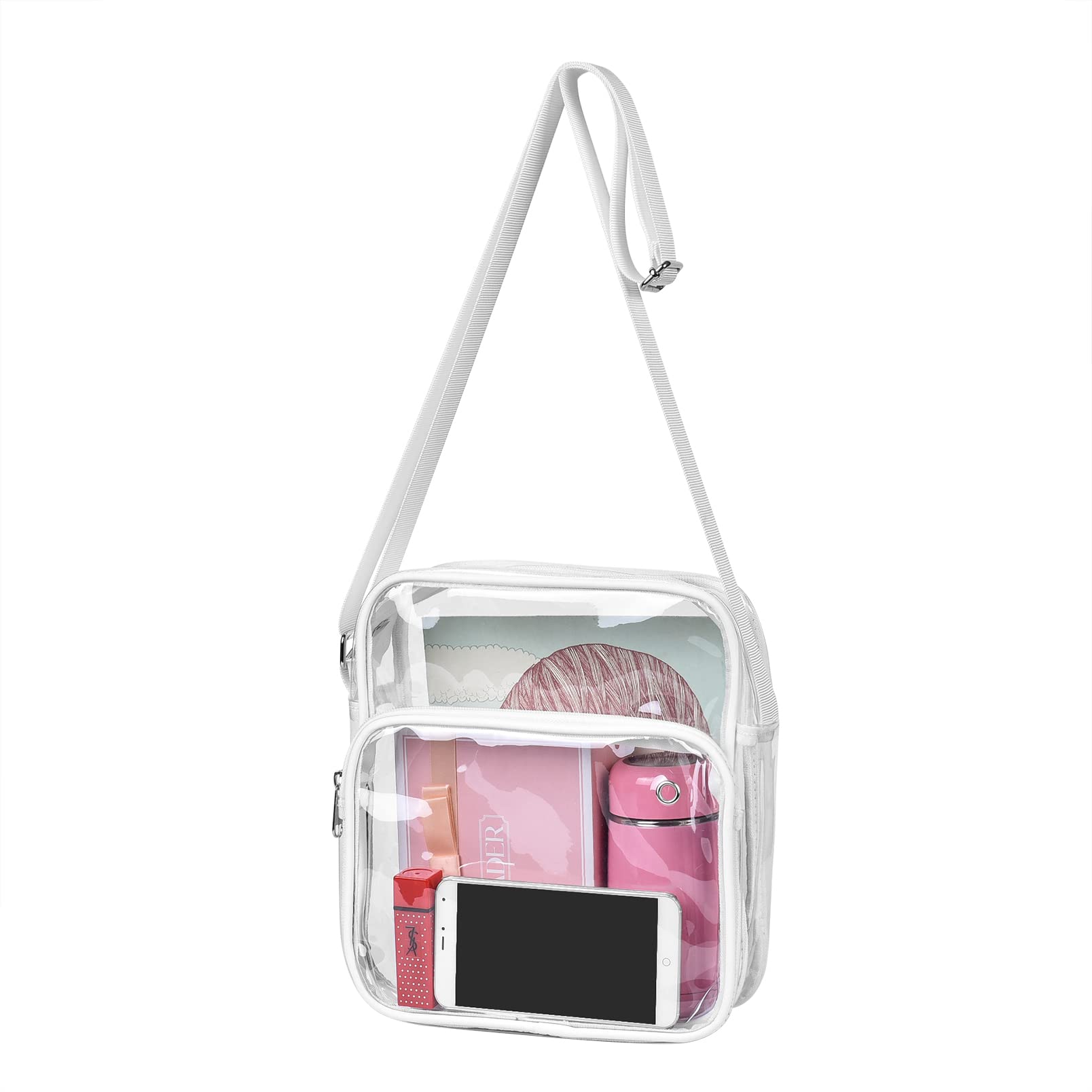 MAY TREE Clear Crossbody Bag Stadium Approved Clear Messenger Bag Suitable  for Work, Travel, Concert and Sport Event