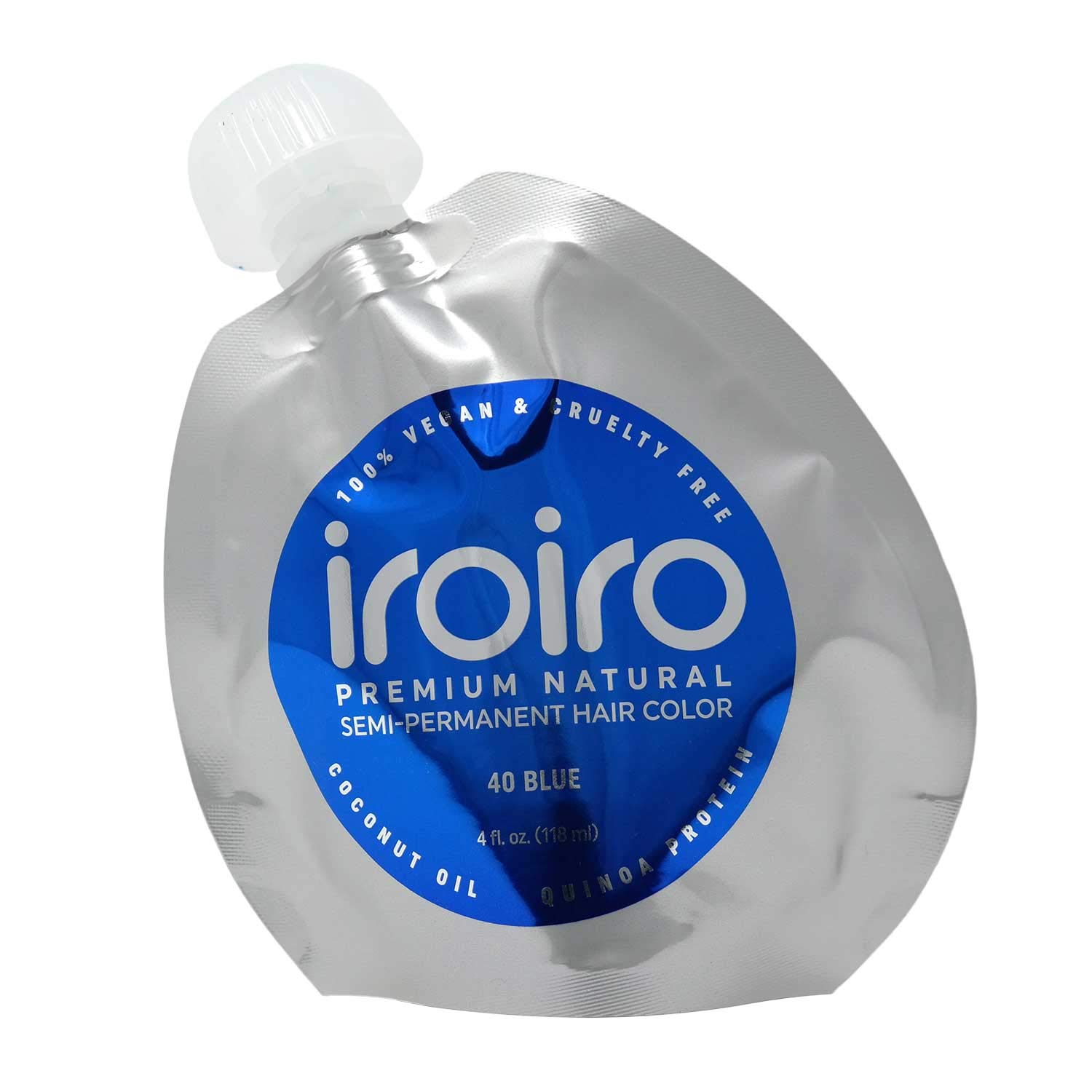 Iroiro Natural Premium Semi-Permanent Hair Color 40 Blue 4oz Blue ...