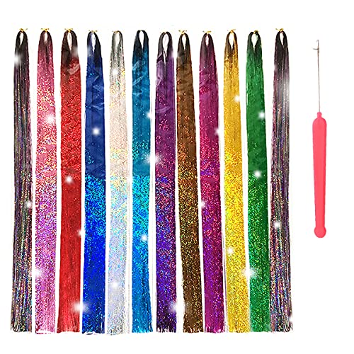 AlyBoto Hair Tinsel Strands with Tools Fairy Hair Heat Resistant