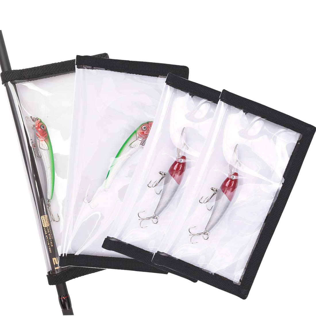 HomDeak 4 Pack Fishing Bait Cover Durable Clear 0.5mm PVC Lure Wrpas for  Shape Fishing