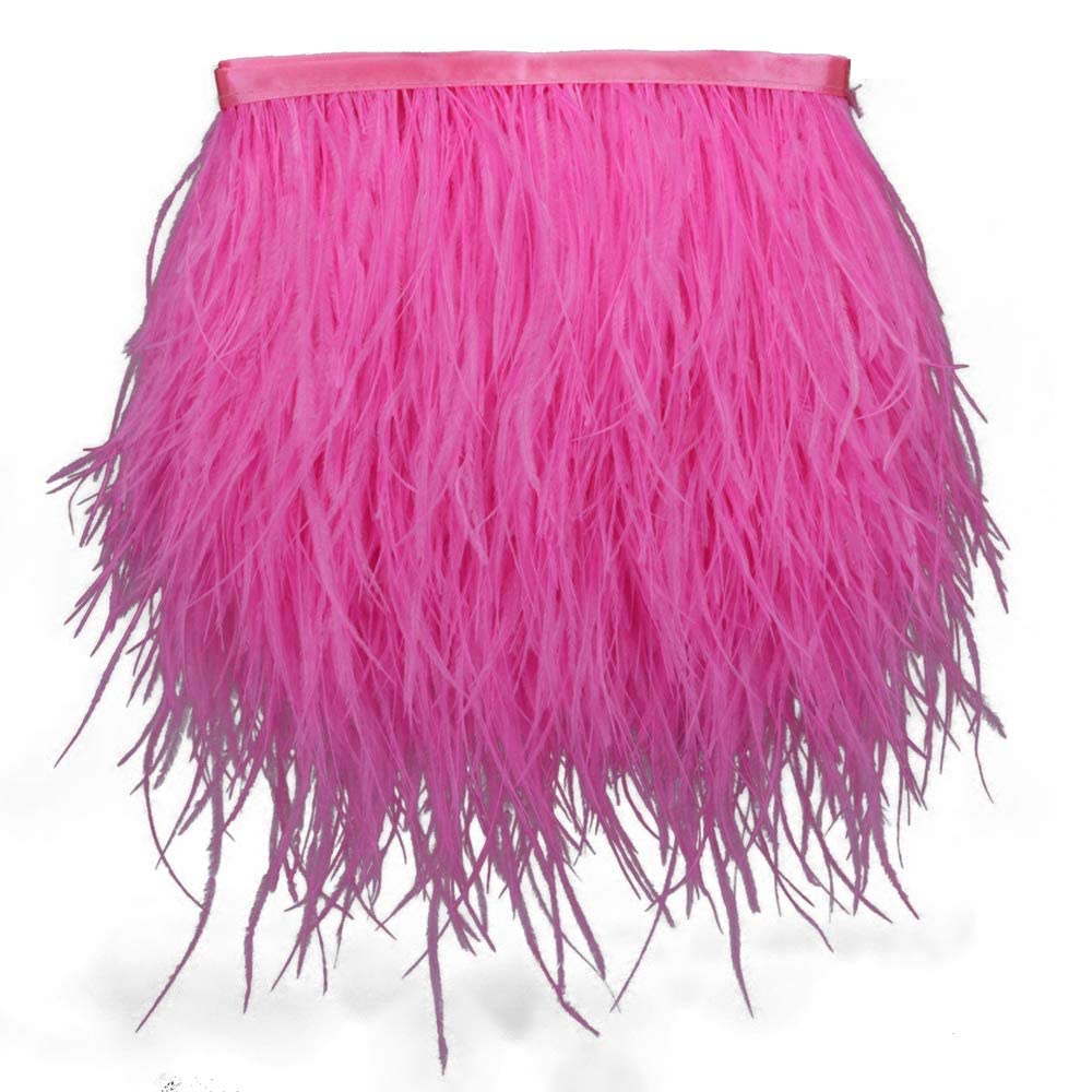 Ostrich Feather Trim in Hot Pink - Yard(s)