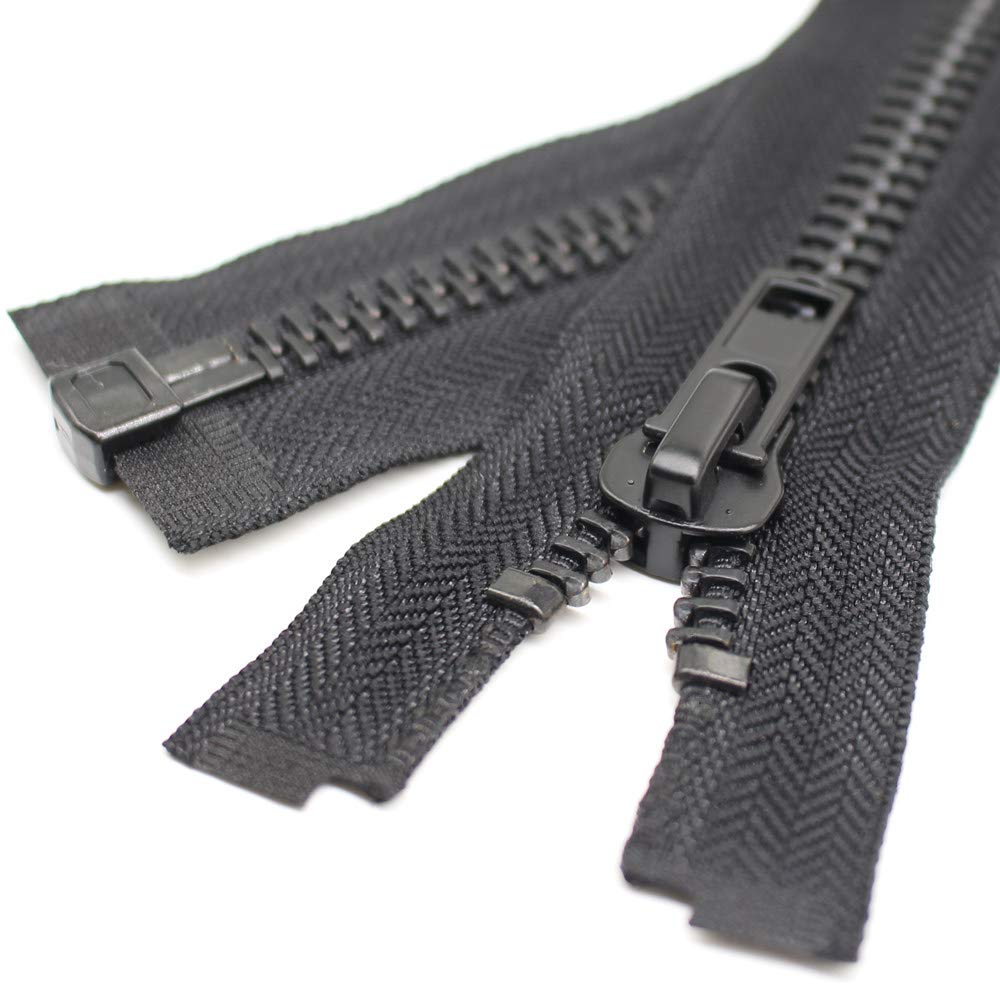 Heavy Duty Black, Metal NON-SEPARATING Zippers