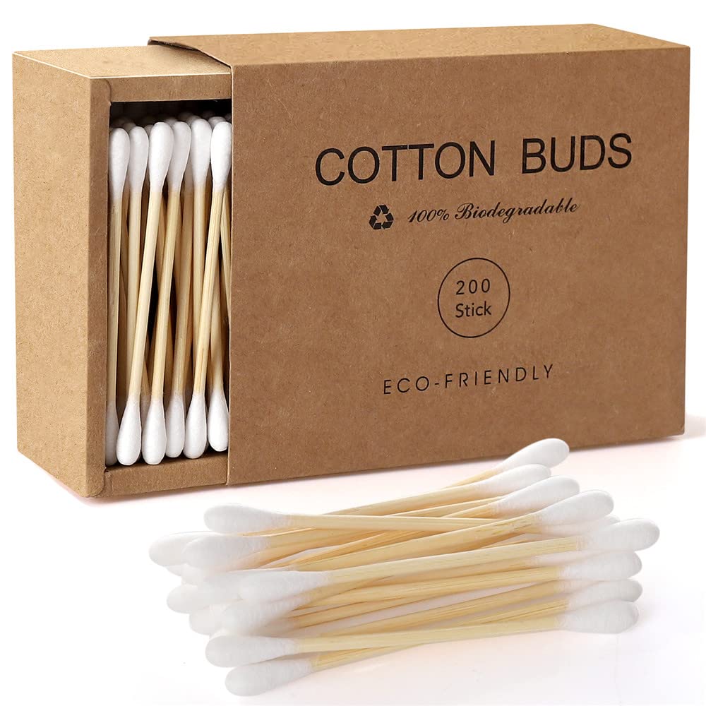 Bamboo Cotton Buds  Eco Cotton Swabs (200 Pieces) - Jungle Culture
