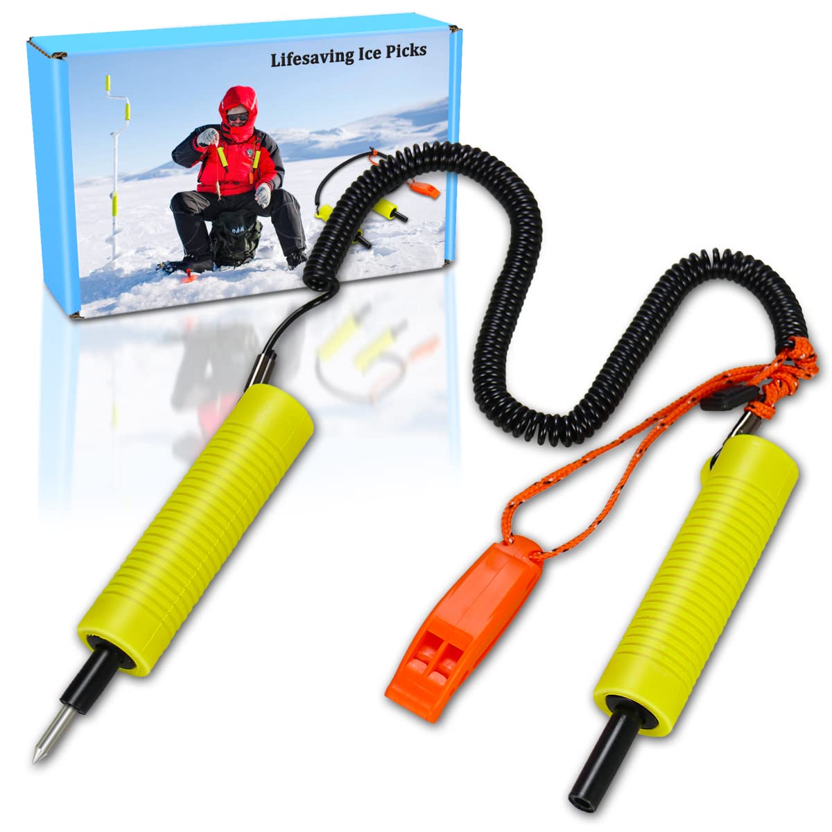 Ubersweet® Ice Fishing Safety Kit, Retractable Ice Picks with