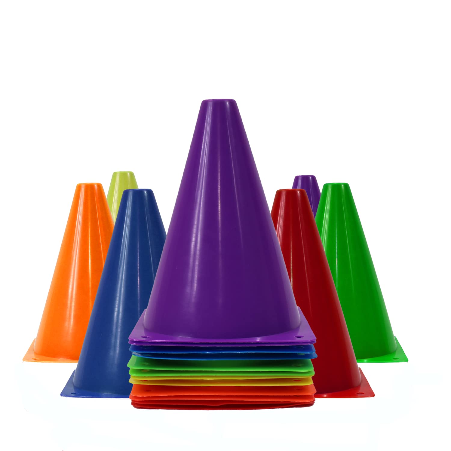 Dazzling Toys 7 Plastic Traffic Cones - 6 Pack of 7 Multipurpose