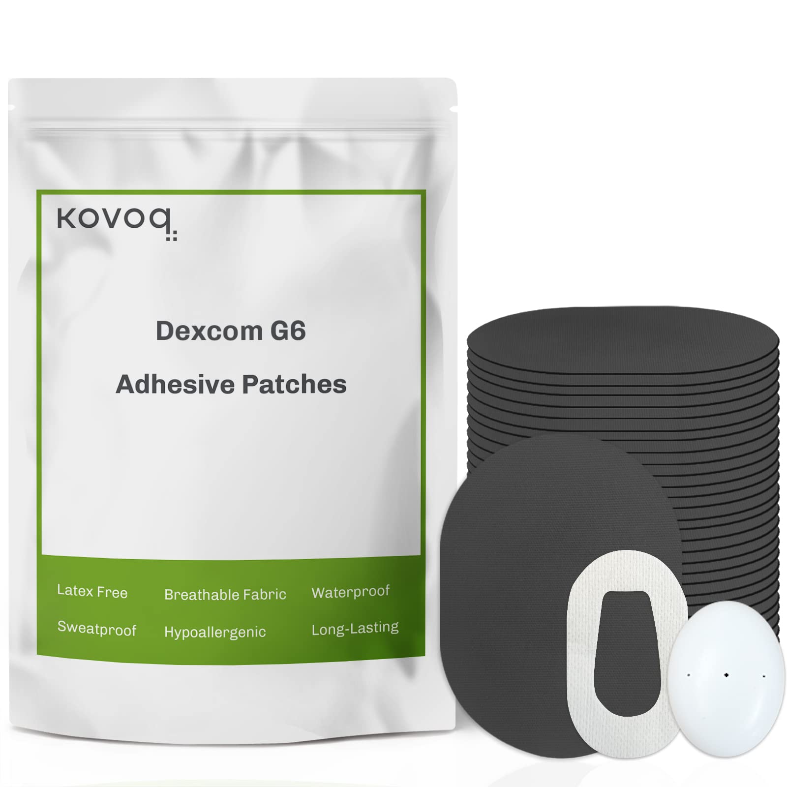 Amolyfe Waterproof Dexcom G6 Adhesive Patches, 30-Pack Sensor Covers for  Dexcom G6 + 2 Reusable Caps as Sensor Shield, Truly Bump-Proof, 10-14 Days