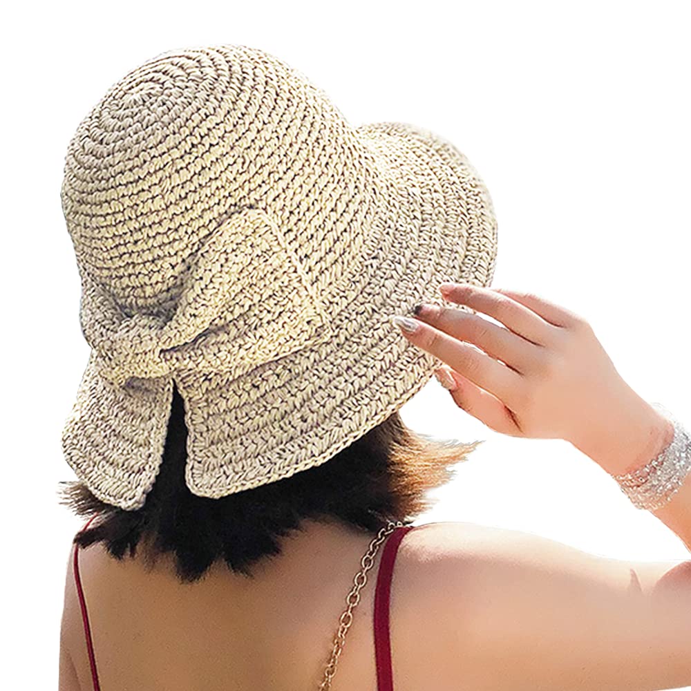 Foldable Straw Beach Hat Women Travel UV Hat Wide Brim Sun Hat fashion  comfortable breathable light