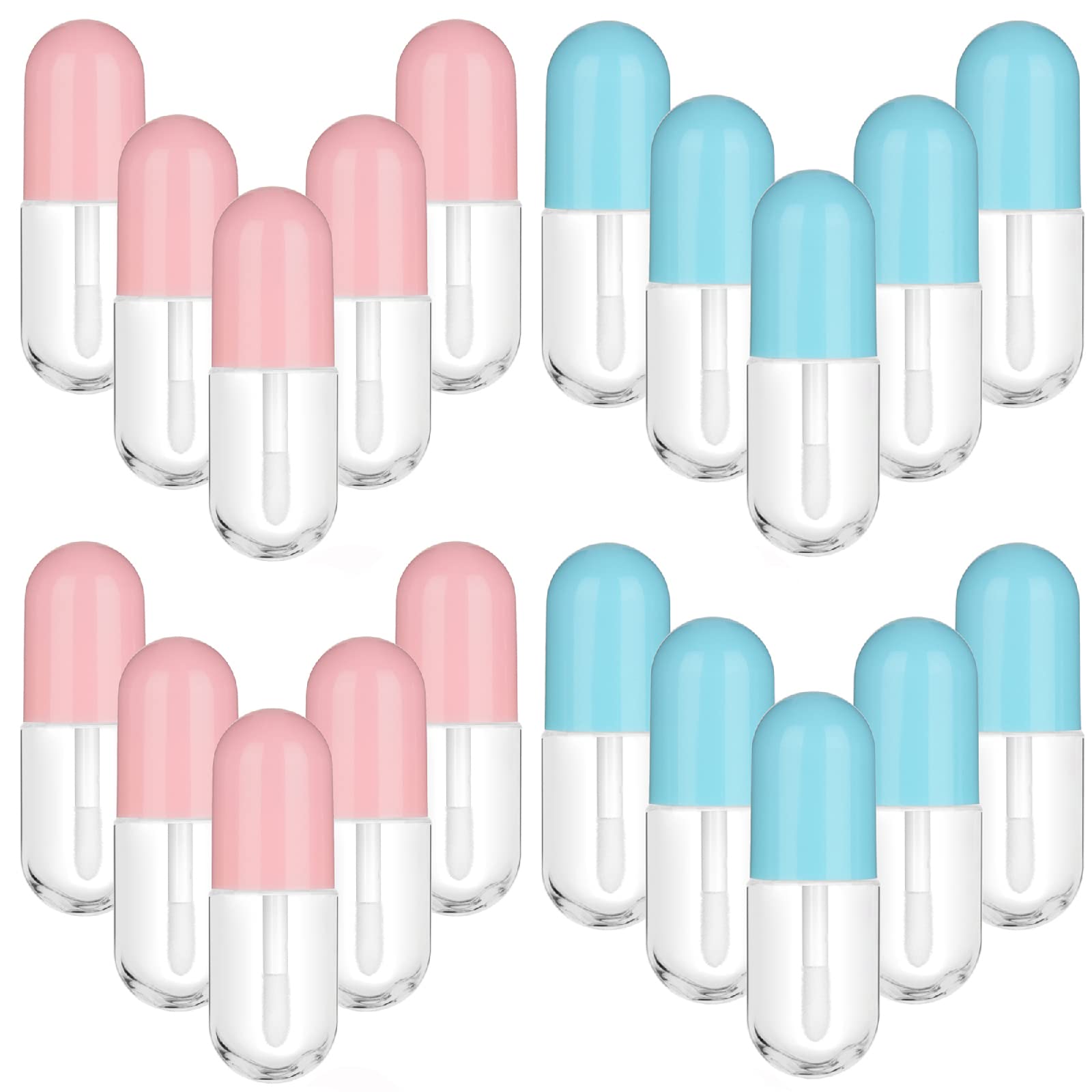 RONRONS 30 Pieces Cute Capsule Shaped Mini Lip Gloss Tubes Refillable Lip  Balm Bottles Clear Empty Lip Balm Containers Reusable Plastic Lipstick Tube  Containers with Rubber Insert Stoppers 3ml