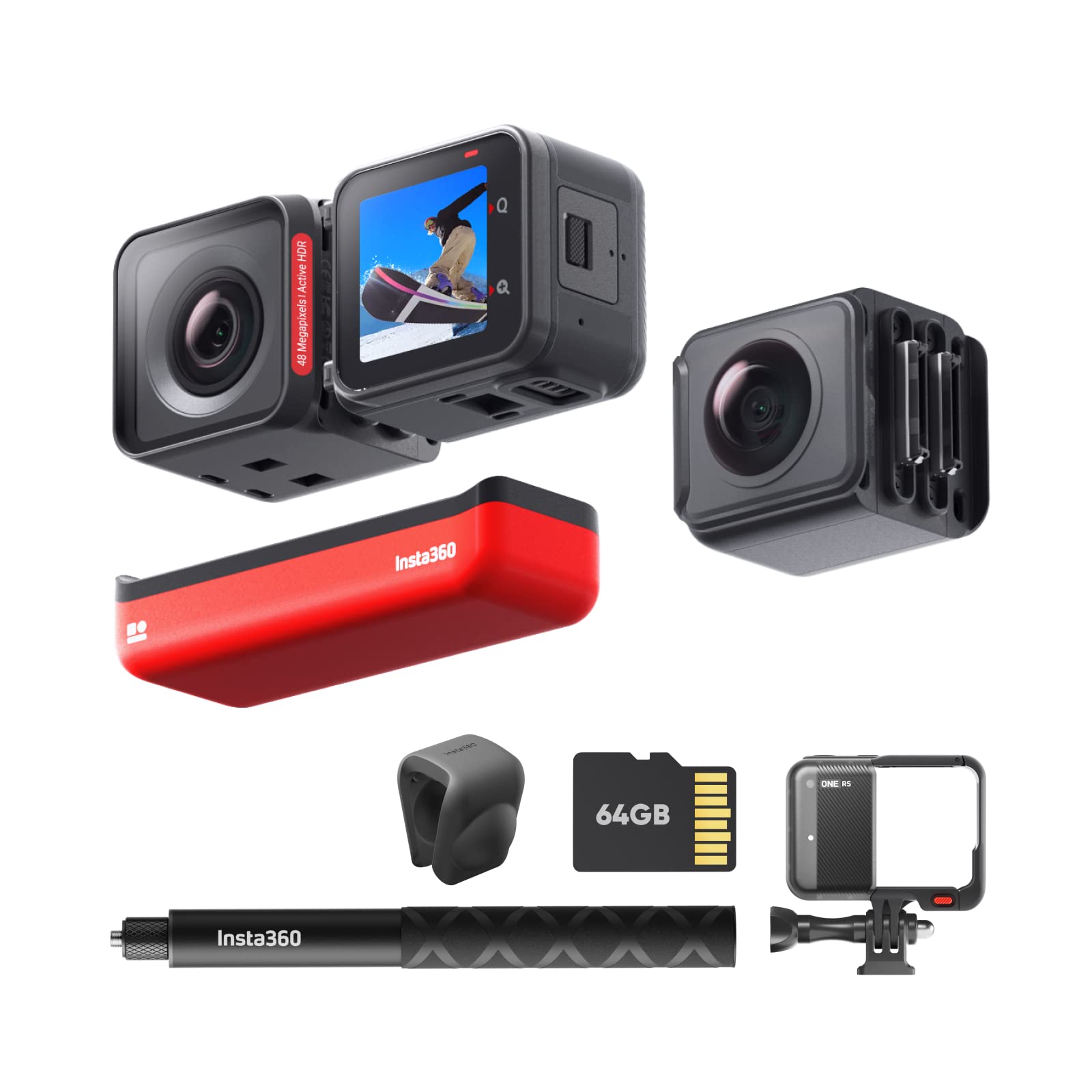 Insta360 ONE RS Twin Edition 4K 360° Waterproof VR Camera w/ SD Card +  Tripod
