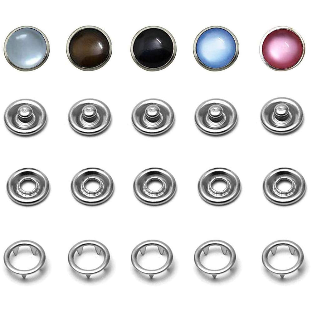 Metal Snaps Button for Sewing Colored Open Prong Snap Button Kit