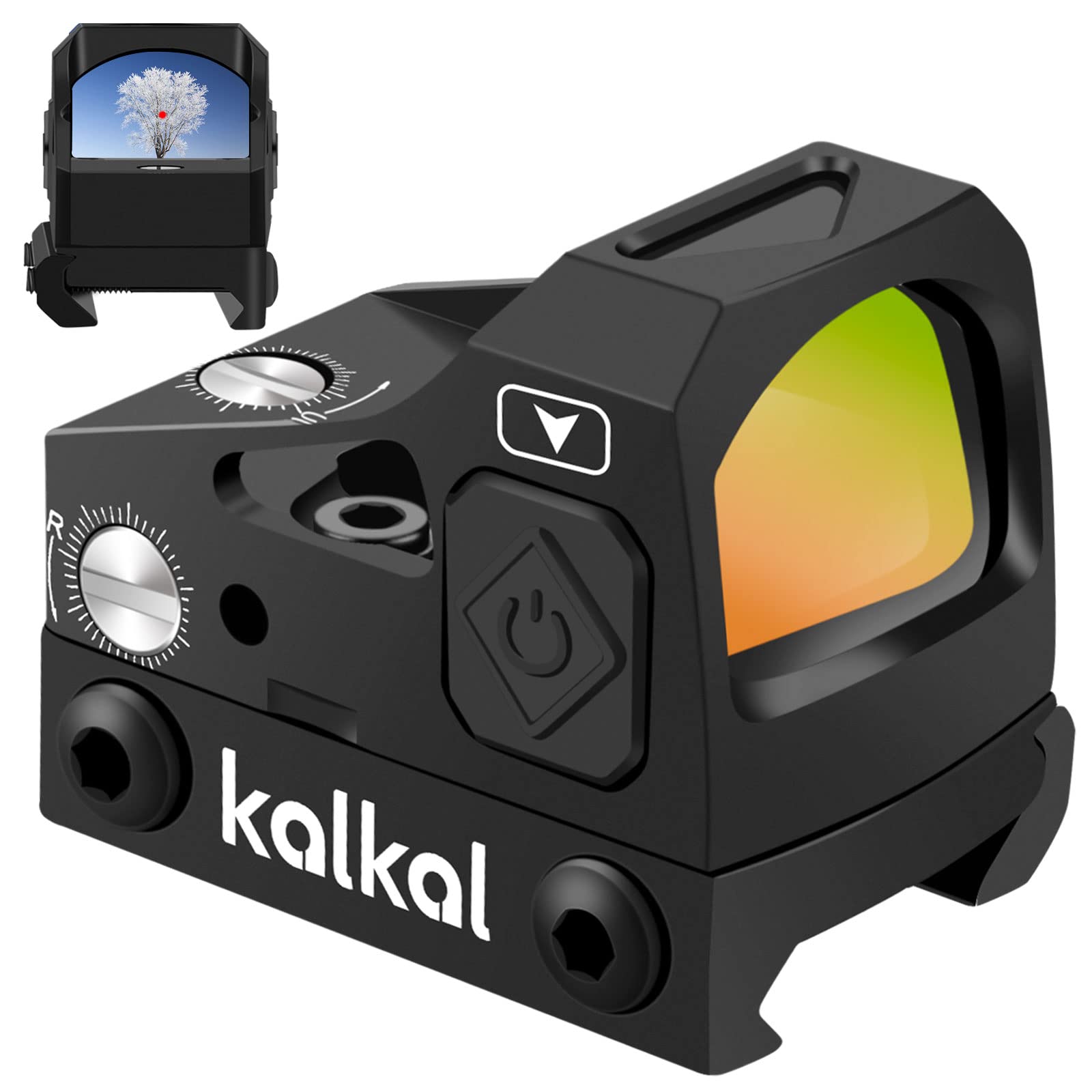 Kalkal Red Dot Sight, 2 MOA Reflex Sight Pistol Red Dot Scope for 21mm  Picatinny Rail Mounts, with 12 Brightness Settings, Red Dot Optics Gun  Sights for Rifles