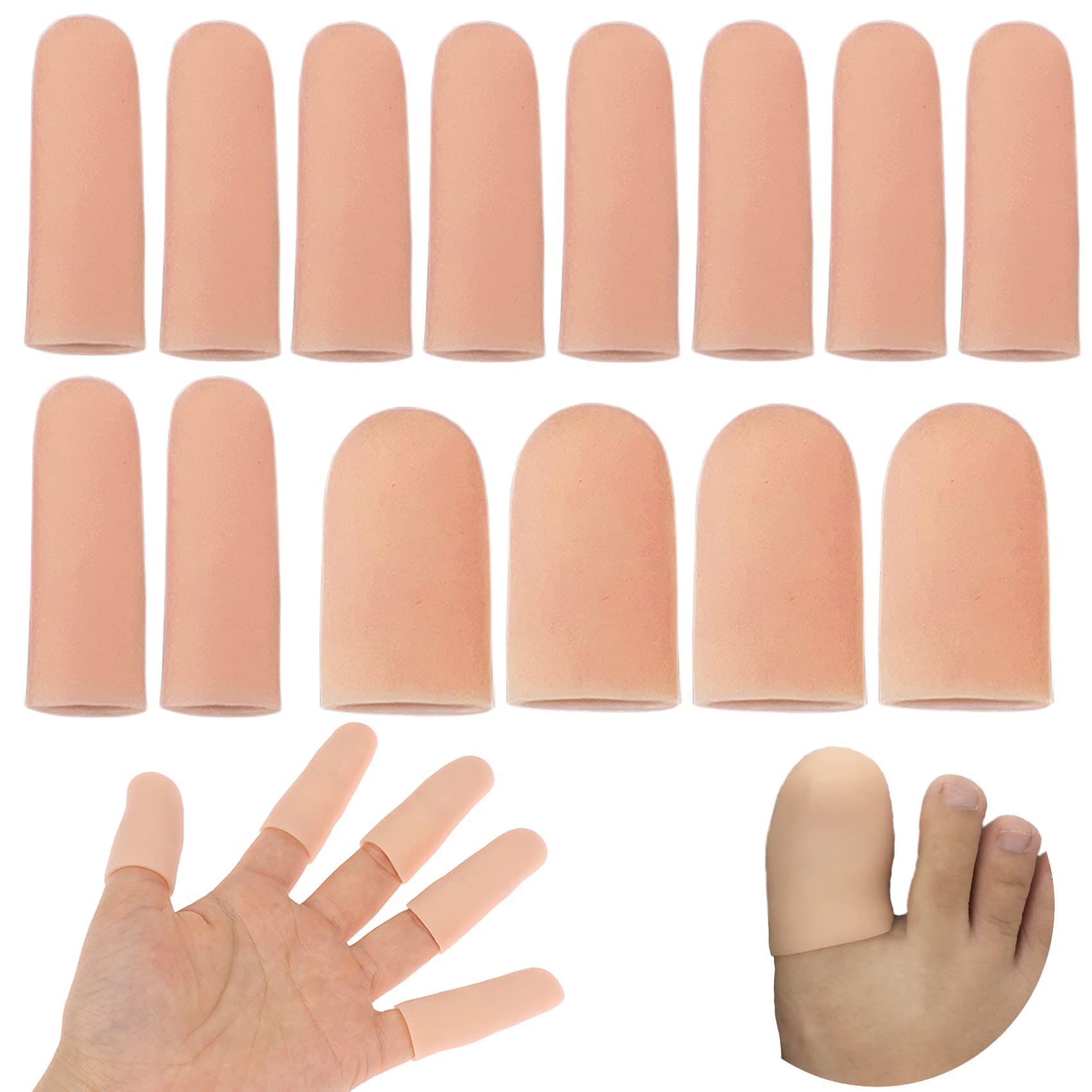 No/Brand Gel Finger Protectors Finger Caps Silicone Fingertips Protection - Finger Cots Great for Trigger Finger, Finger Arthritis, Finger Cracking