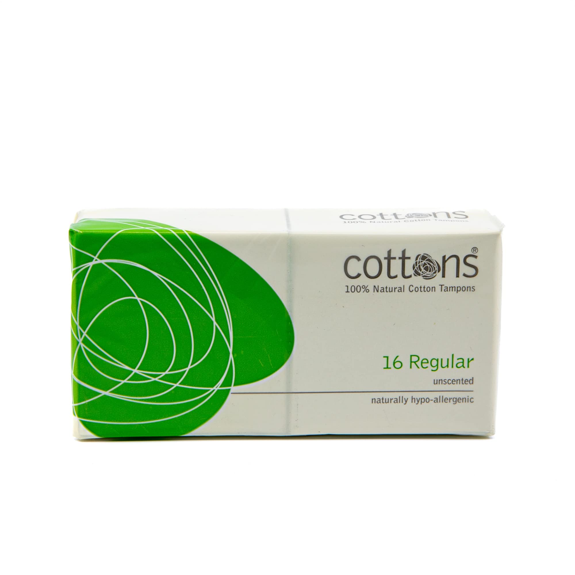 Cotton Tampons 100% Natural Cotton 16-Individually Wrapped Unscented - Regular  Absorbency (Single Pack)